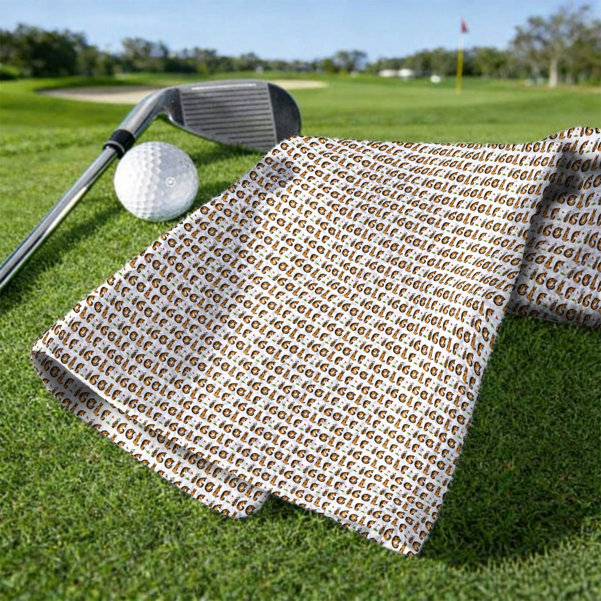 Crazy German Shepherd Pattern Golf Towels, German Dog Golf Towel, Golf Gift For Golfers