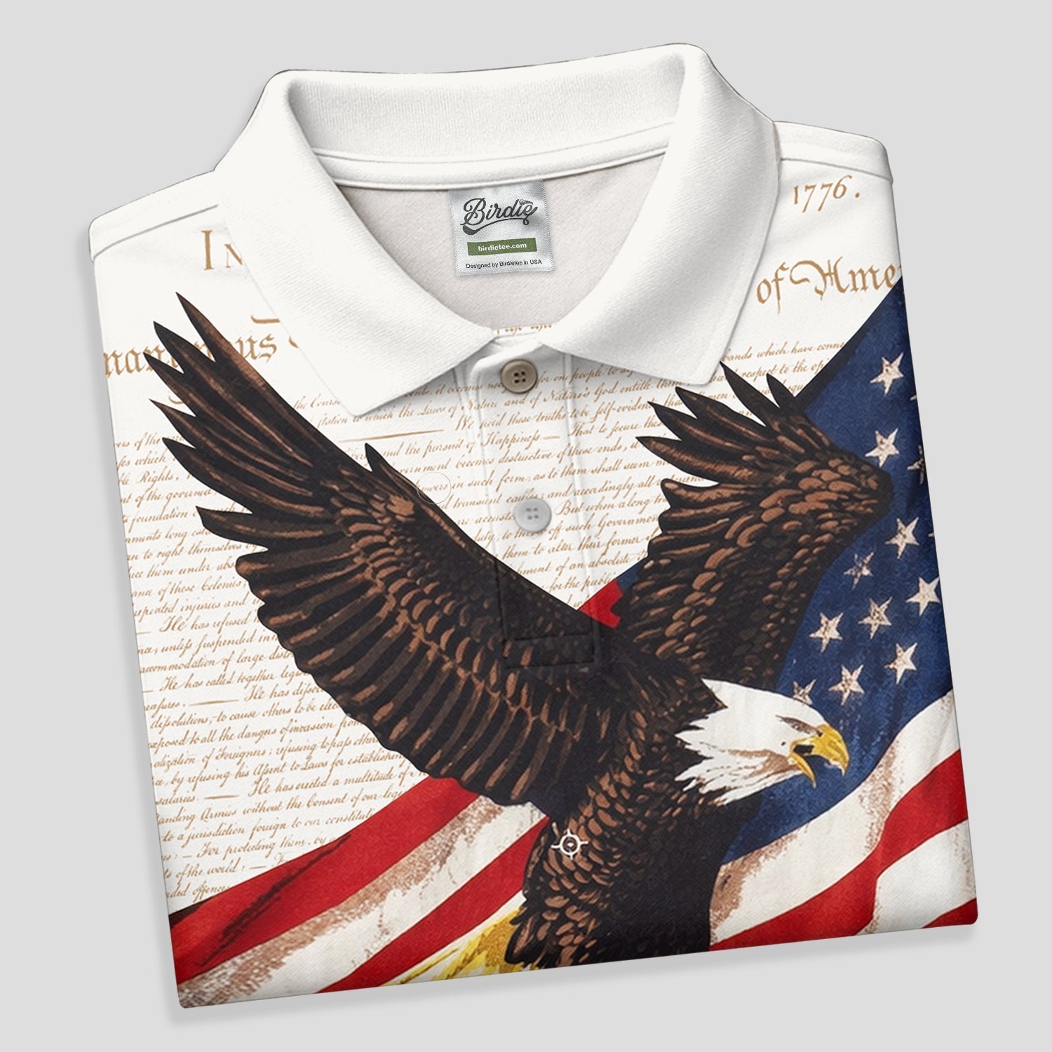 American Flag And Eagle Patriotic Pride Golf Tops For Men, 250th Anniversary Patriotic Golf Shirts For Men