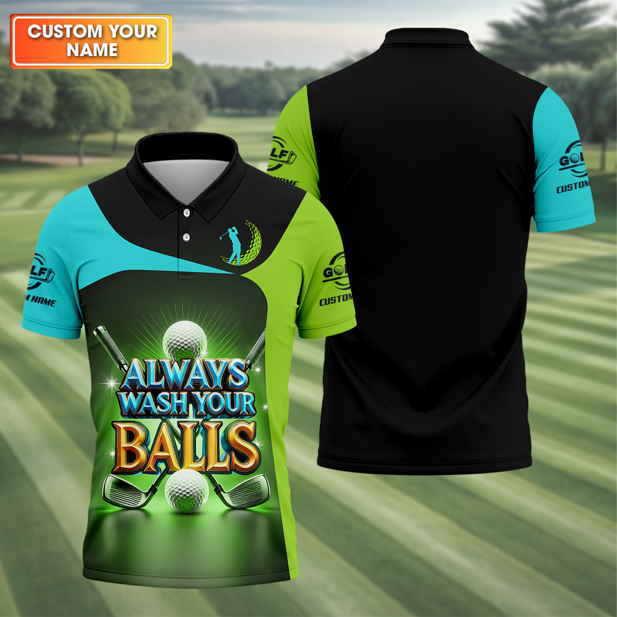 Always Wash Your Balls Custom Golf Polo ShirtFunny Golf Shirt, Mens Golf Gift