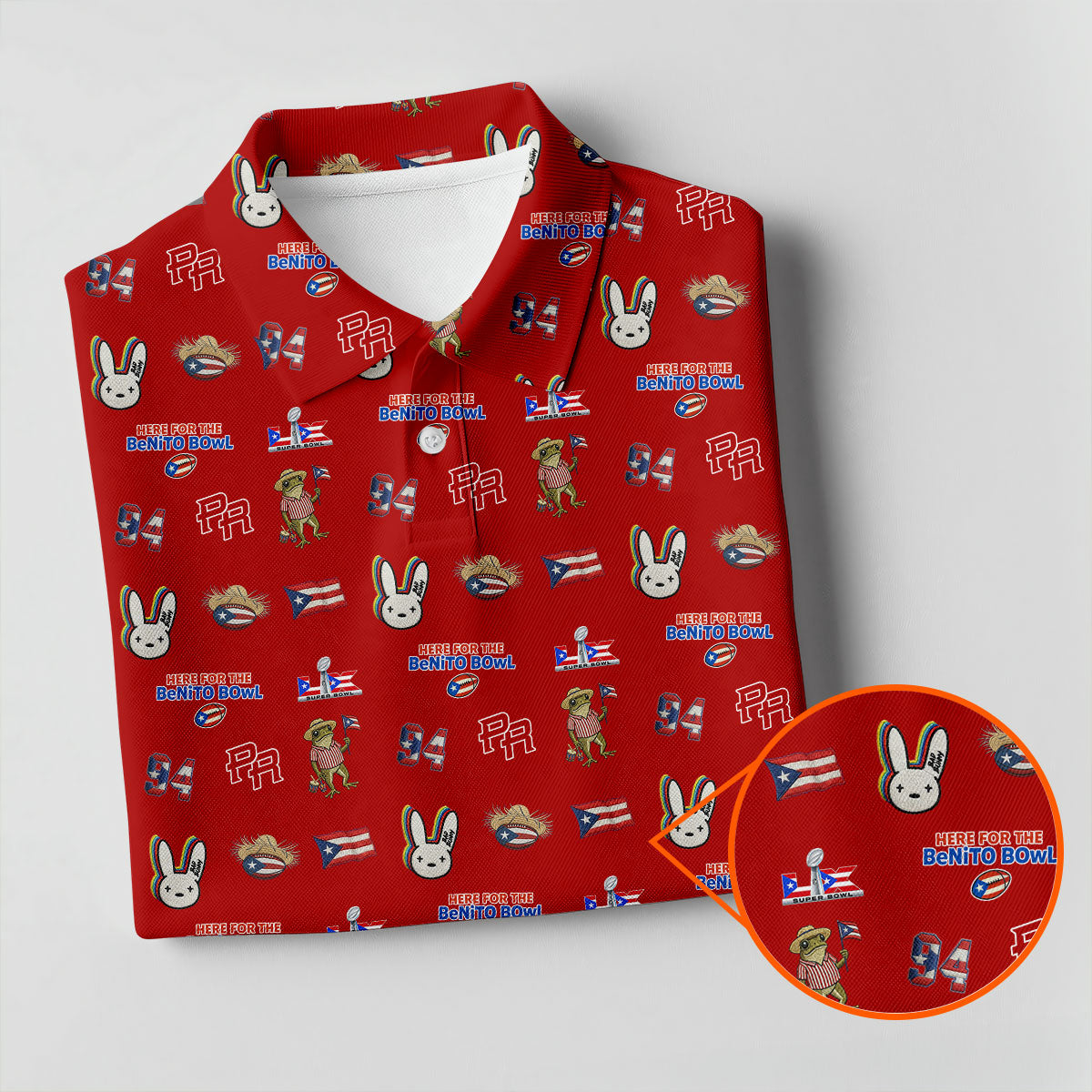 Here For The Benito Bowl Football Theme Red Men Polo, American Football League Gift Ideas For Football Fans