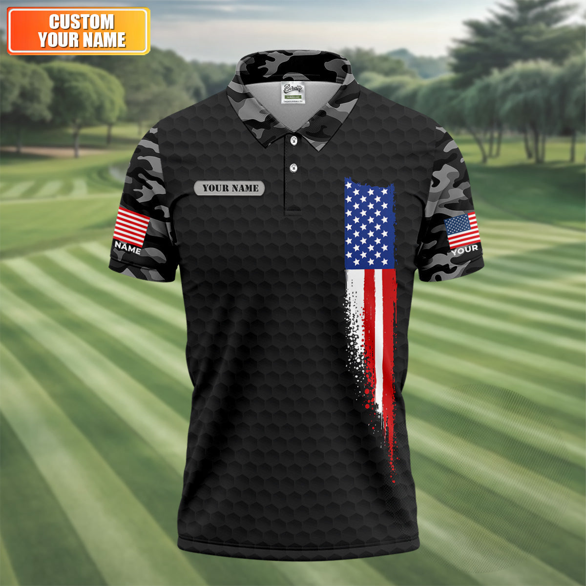 250 Years Of Freedom Black Camo Patriotic Golf Shirt, 4th Of July Golf Shirts For Men