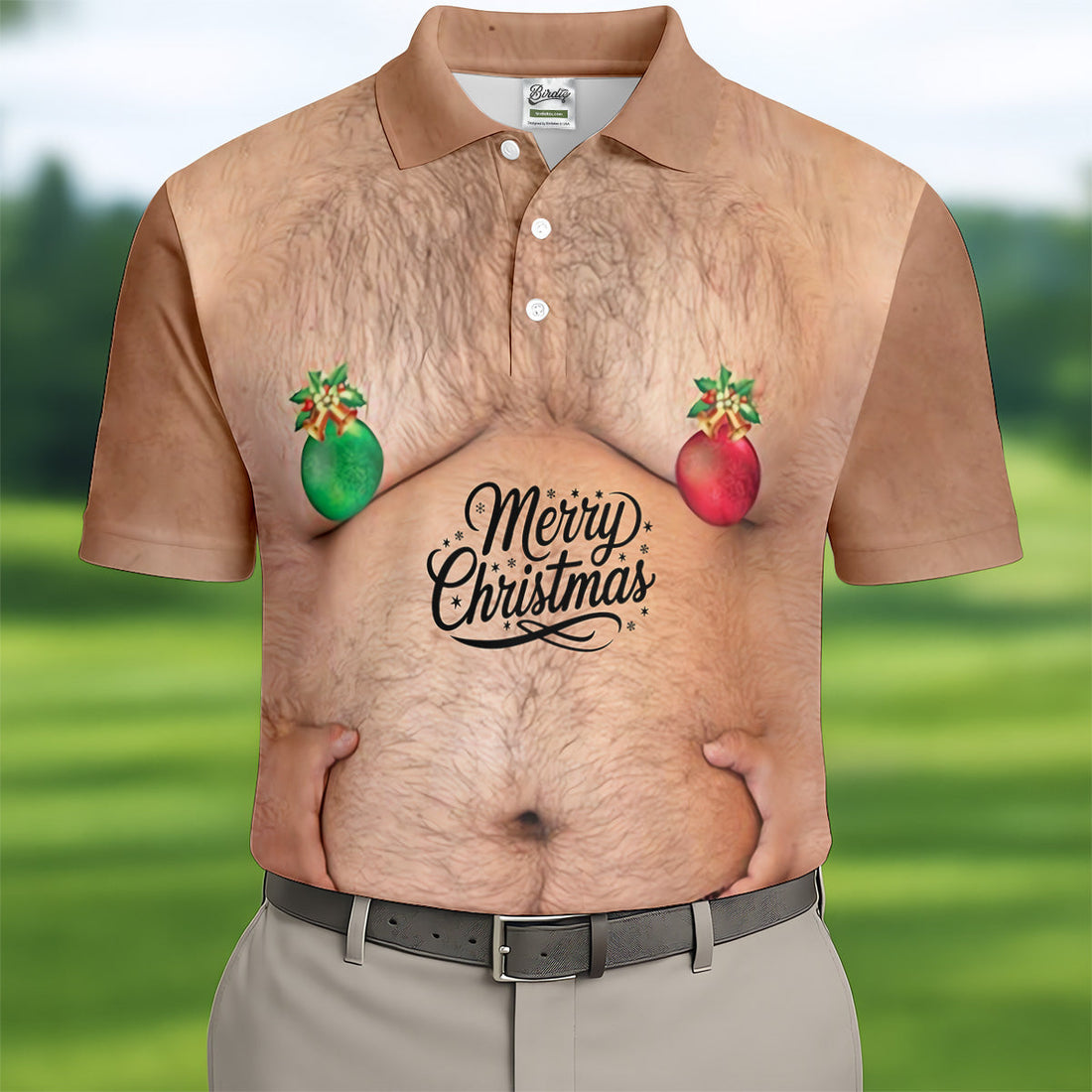Funny Ugly Hairy Belly Golf Tops For Men, Christmas Golf Shirt, Polo ShirtFor Men, Golf Shirts For Men