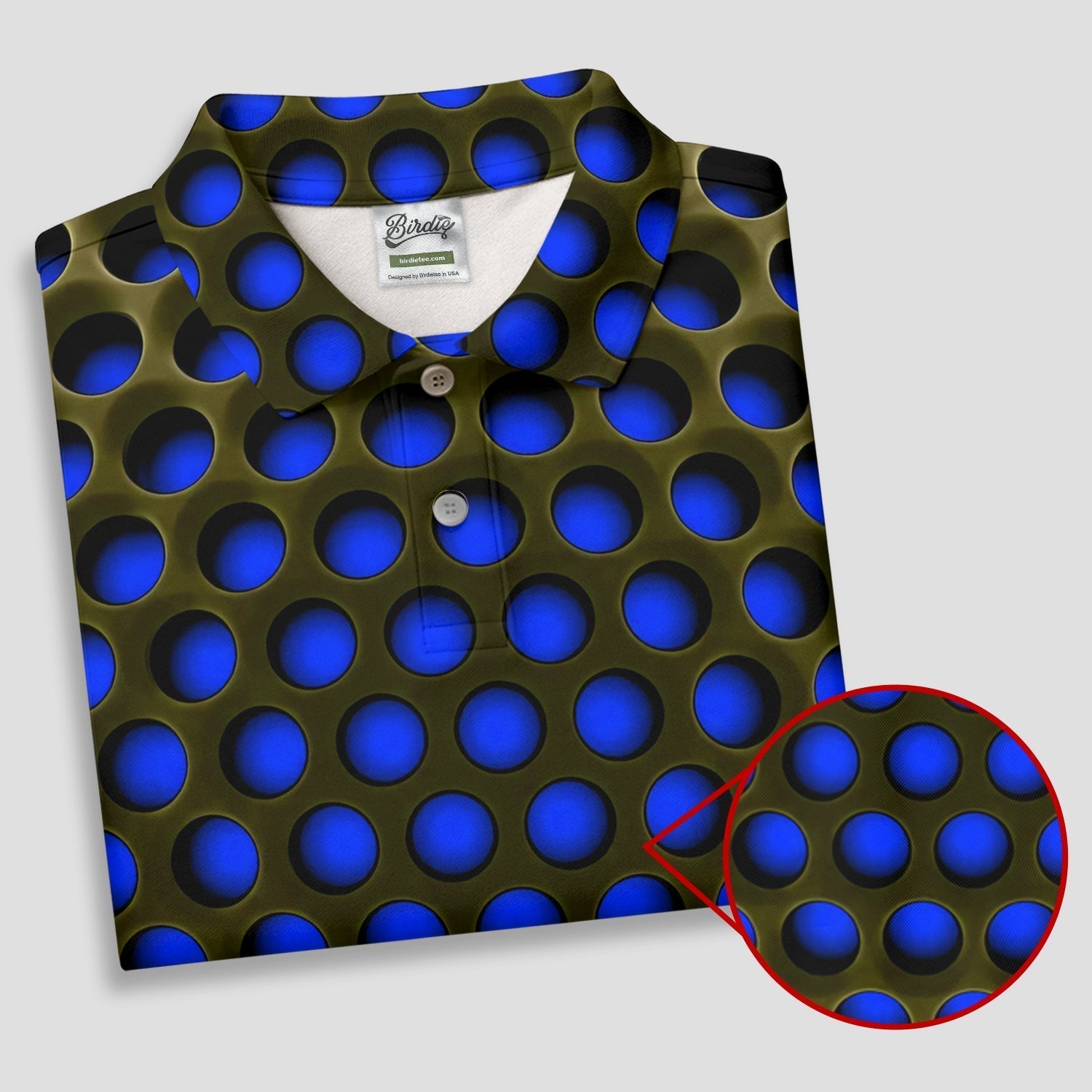 3D Effect Circular Pattern Navy Golf Shirt, Cool Golf Outfit, Women Golf Top, Ladies Golf Shirts