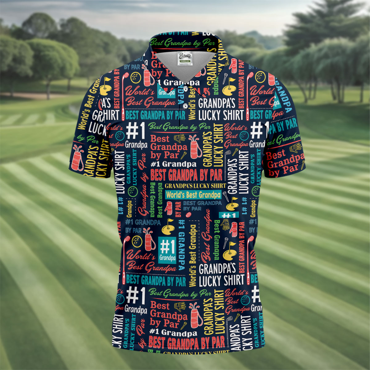 Best Grandpa By Par Father's Day Golf Shirt, Golf Gift For Grandpa, Polo Shirtor Men