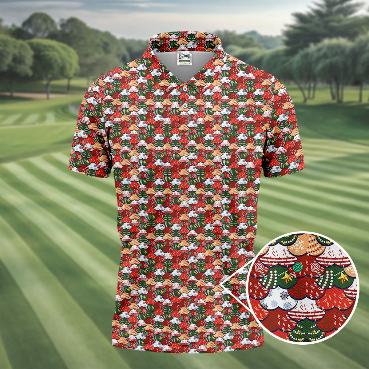 Fun Christmas Colorful Shirts For Men, Naughty Christmas Golf Shirt, Polo ShirtFor Men, Golfing Apparel