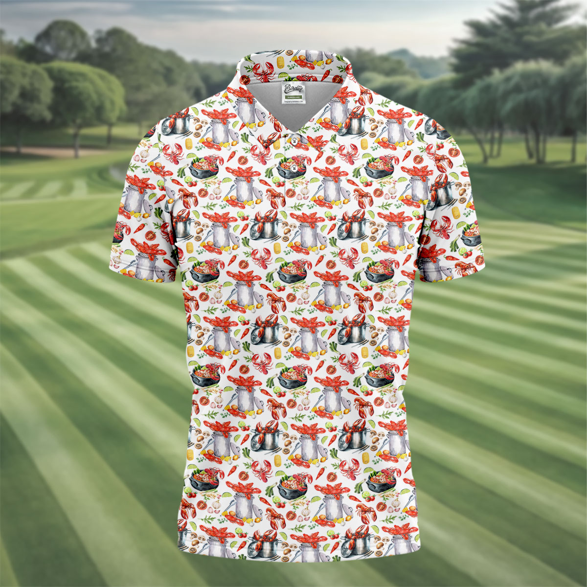 Crawfish Boil Pot Hawaiian Golf Shirt, Louisiana Crawfish Season Golf Shirts For Men