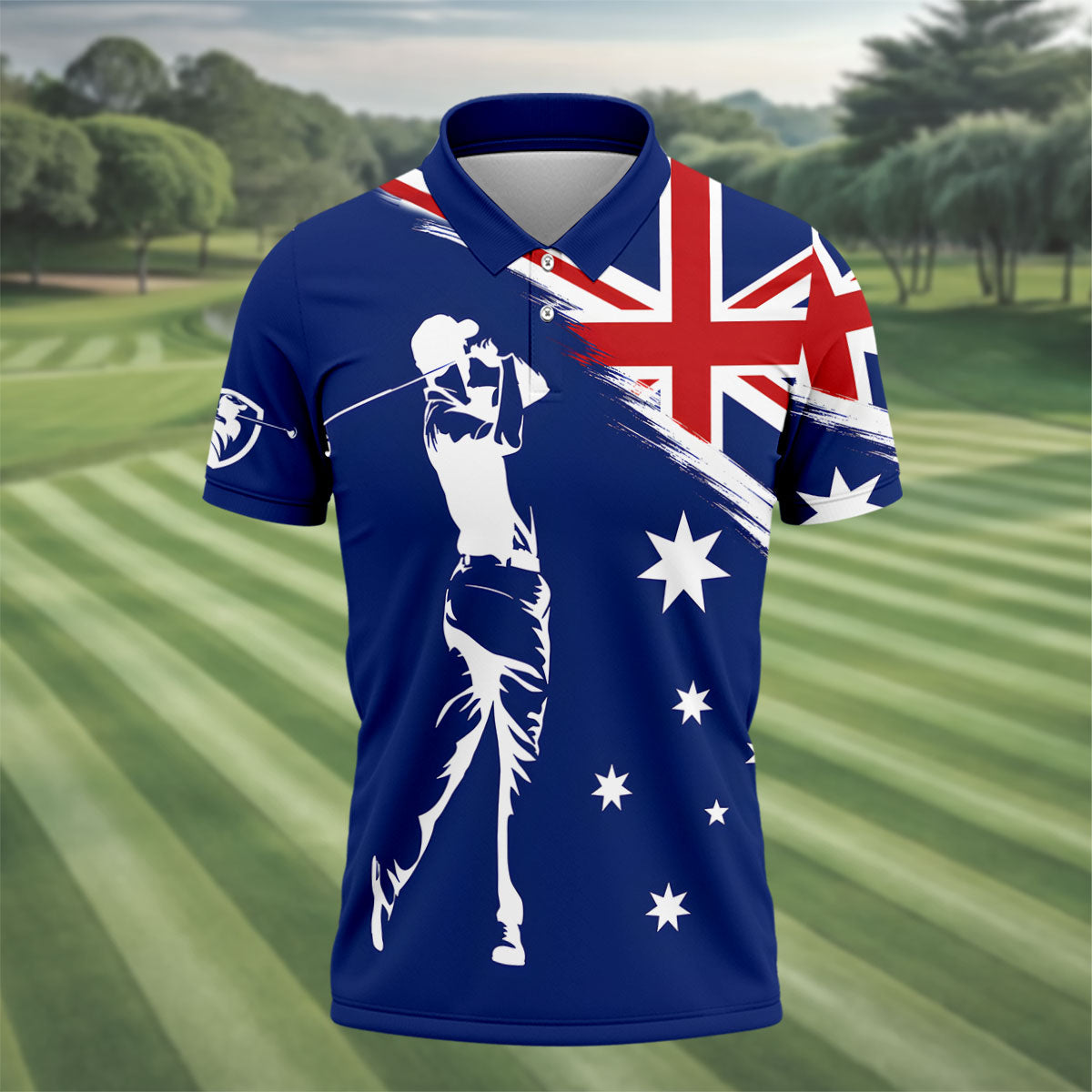 Real Grandpas Play Golf Then Take A Nap Australia Flag Print Men's Funny Golf Shirts, Polo Shirtor Men