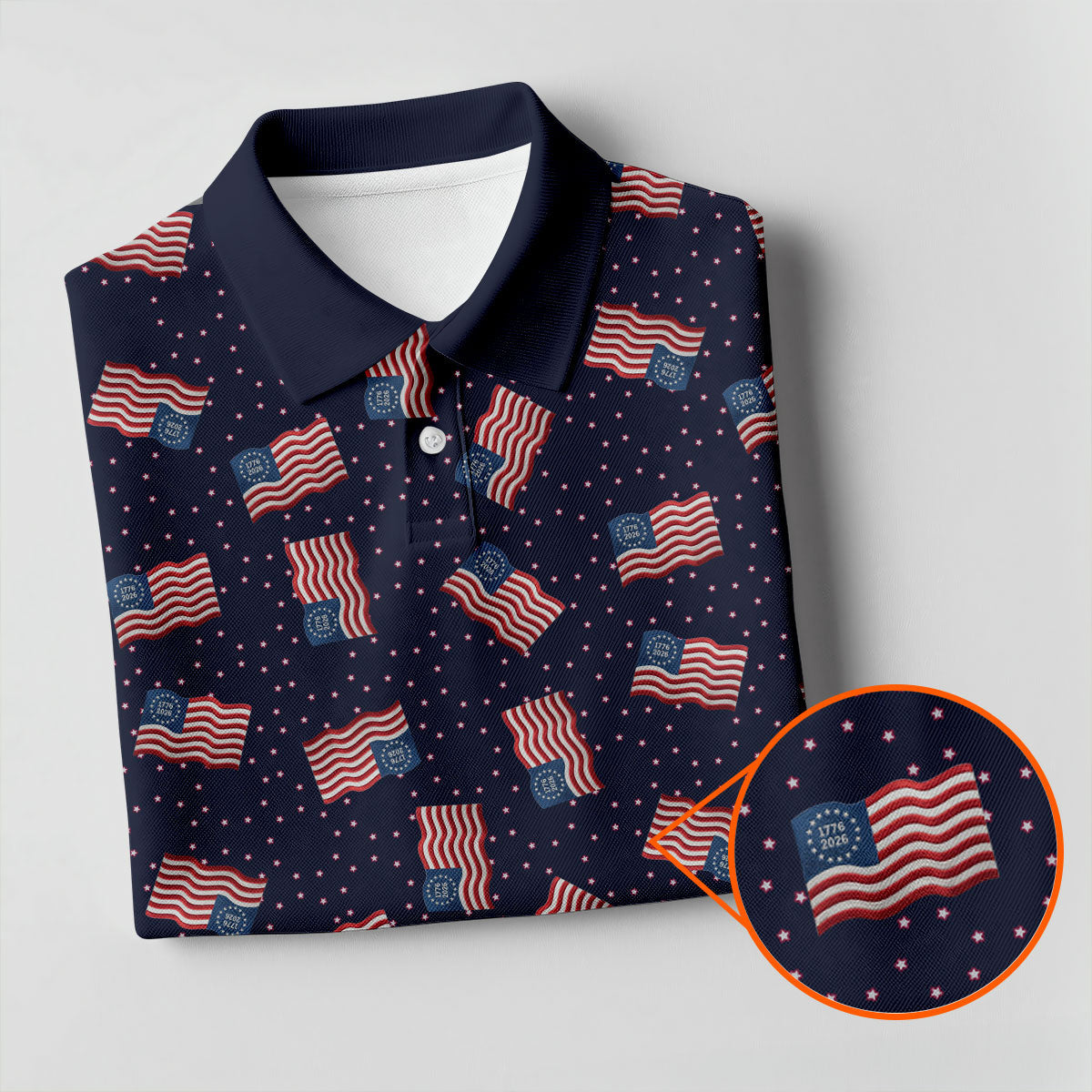 250th Anniversary Waving Flags Patriotic Golf Shirt, 4th Of July Golf Shirts For Men