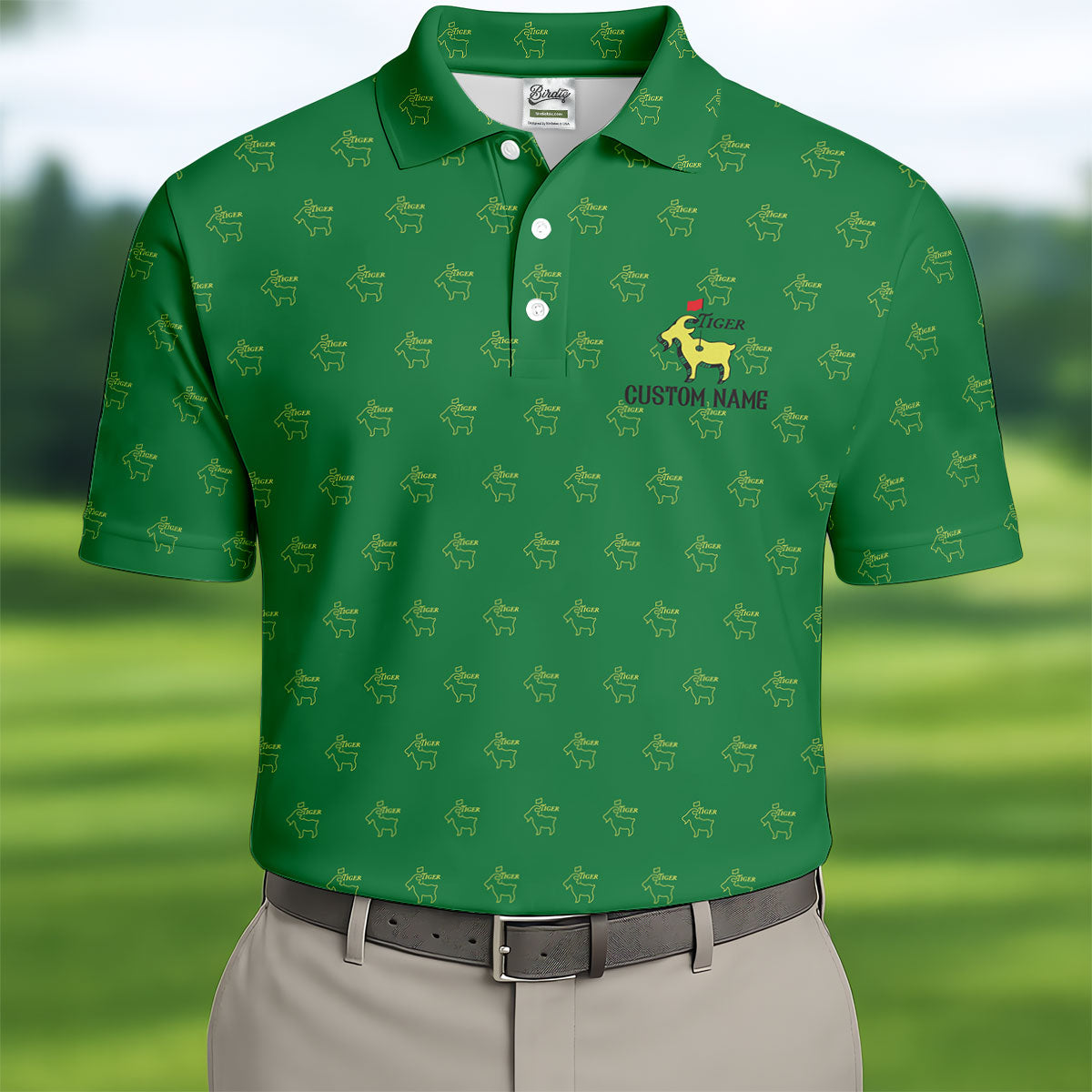 Tiger Goat Golf Tournament Golf Shirt, Golf Tops For Men, Golf Shirts For Men