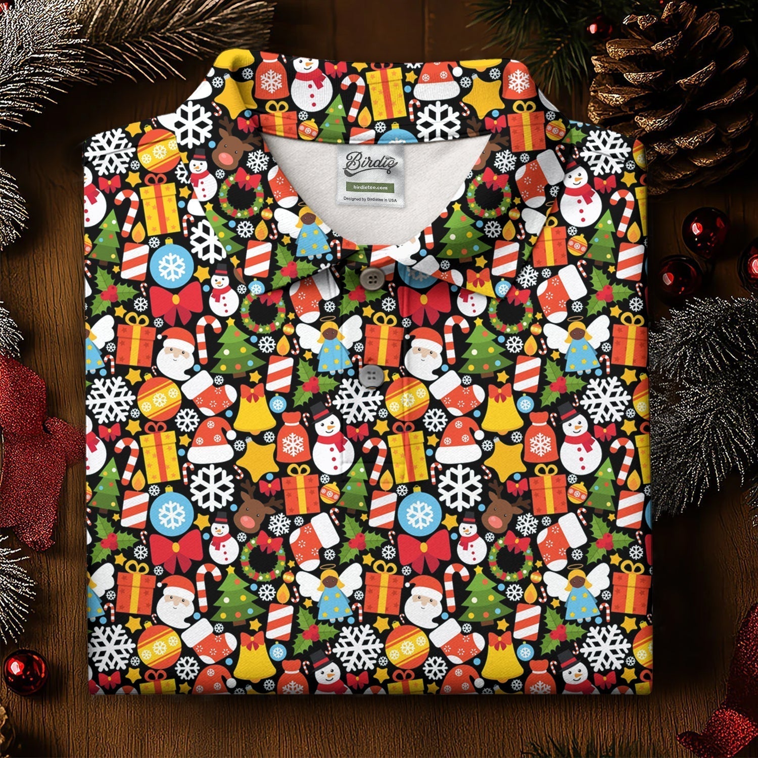 Festive Christmas Women Golf Top, Christmas Golf Shirt, Ladies Golf Shirts, Golf Gifts For Women