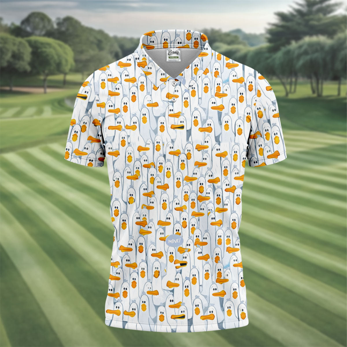 Mine Mine Mine Golf Shirt, Funny Seagull Beach Pattern, Golf Shirt For Men