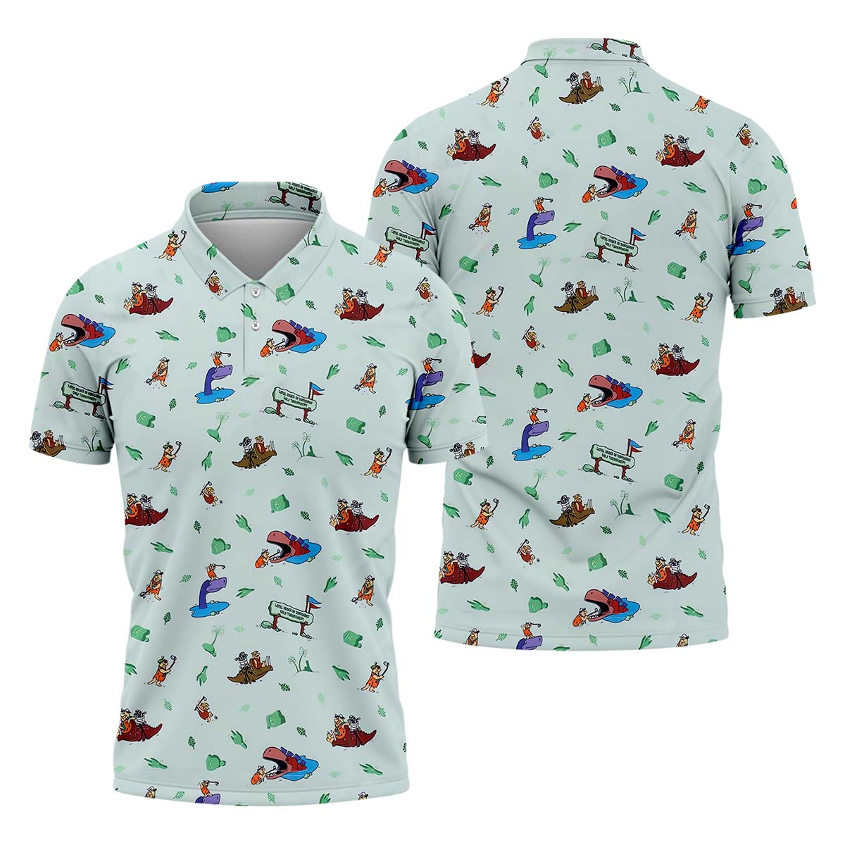 Playful Cartoon Golf Polo ShirtGolf Gifts For Men, Golf Gift Ideas