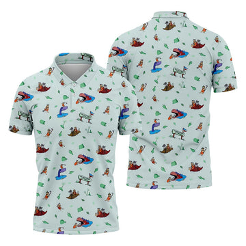 Playful Cartoon Golf Polo ShirtGolf Gifts For Men, Golf Gift Ideas