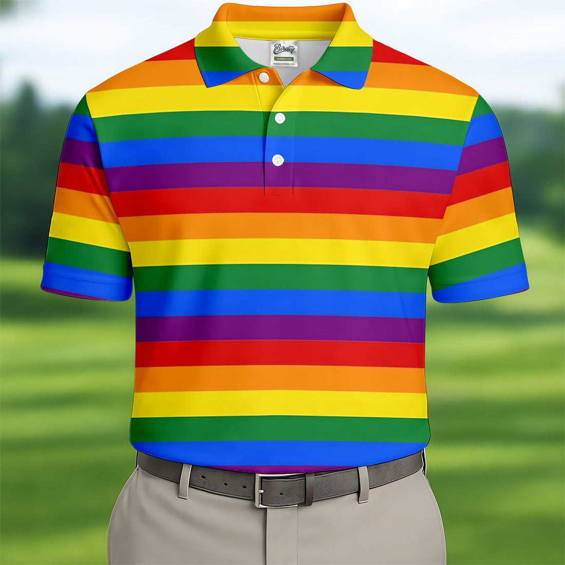 LGBT Rainbow Flag Golf Tops For Men, Gay Pride Month Celebrate Golf Shirts For Men
