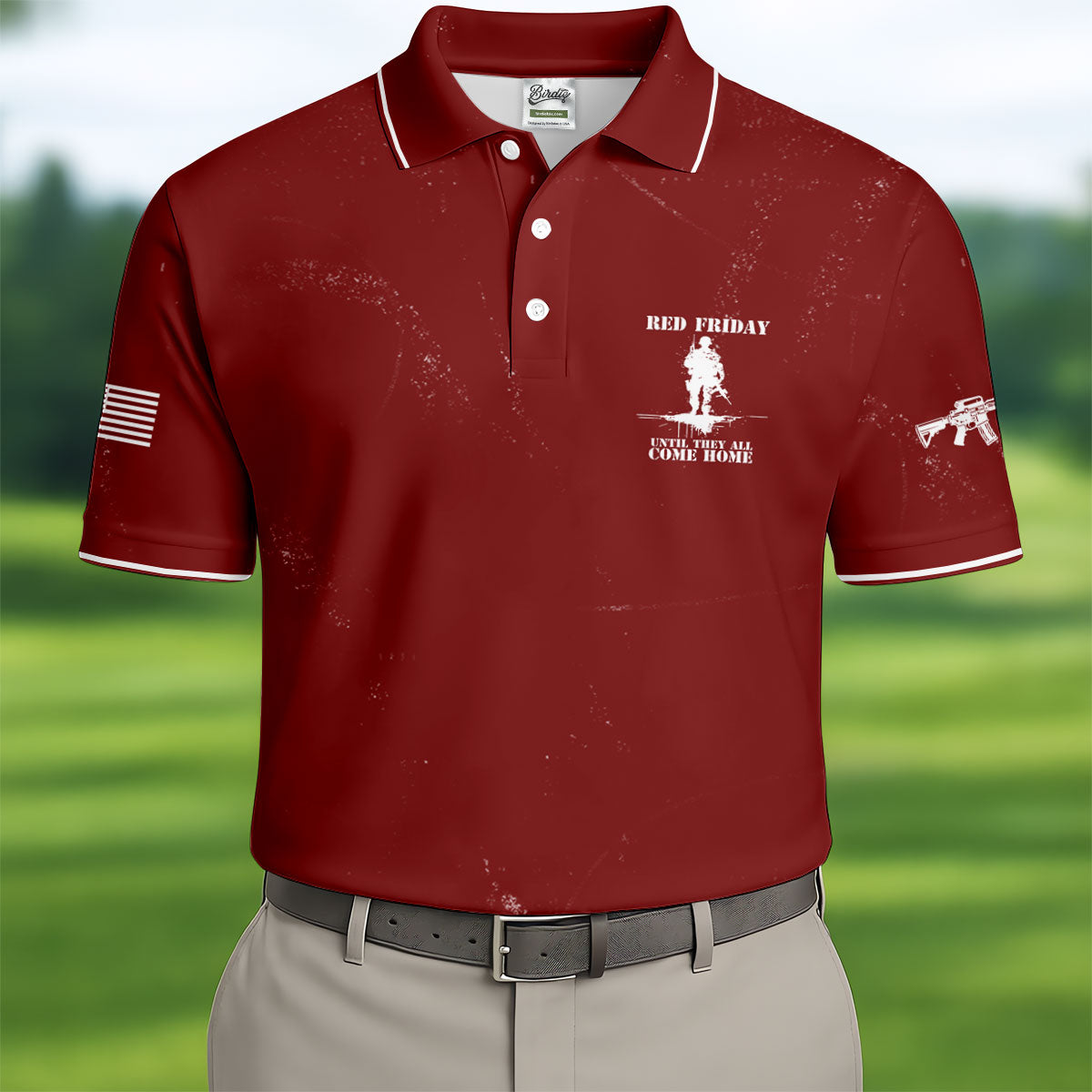 RED Friday Untill They All Come Home Red Golf Shirt, Veteran Memorial 250 Years Polo Shirtor Men