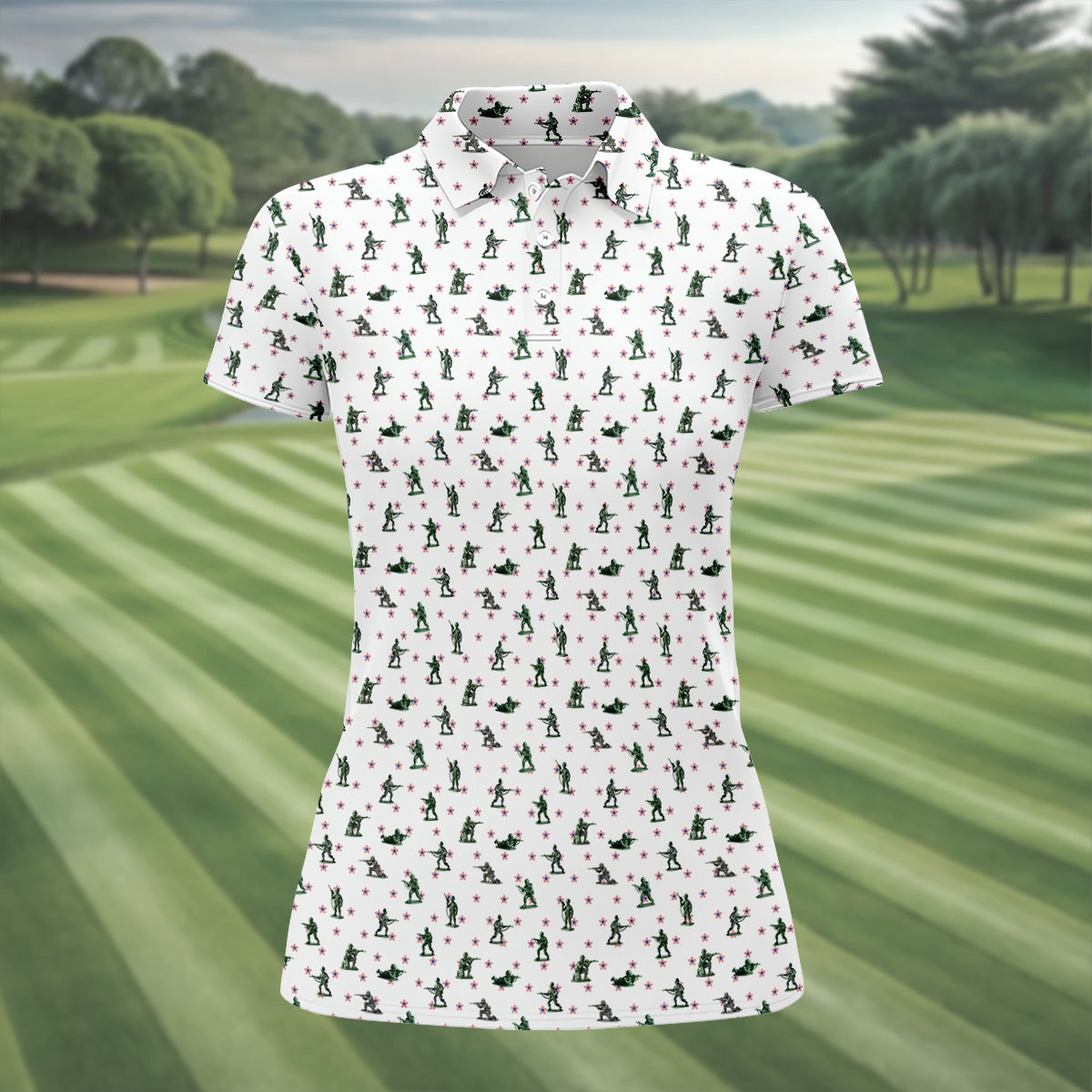 Veteran White Women's Golf Tops, Gift For Veteran, Veterans Day Gift, Ladies Golf Shirts