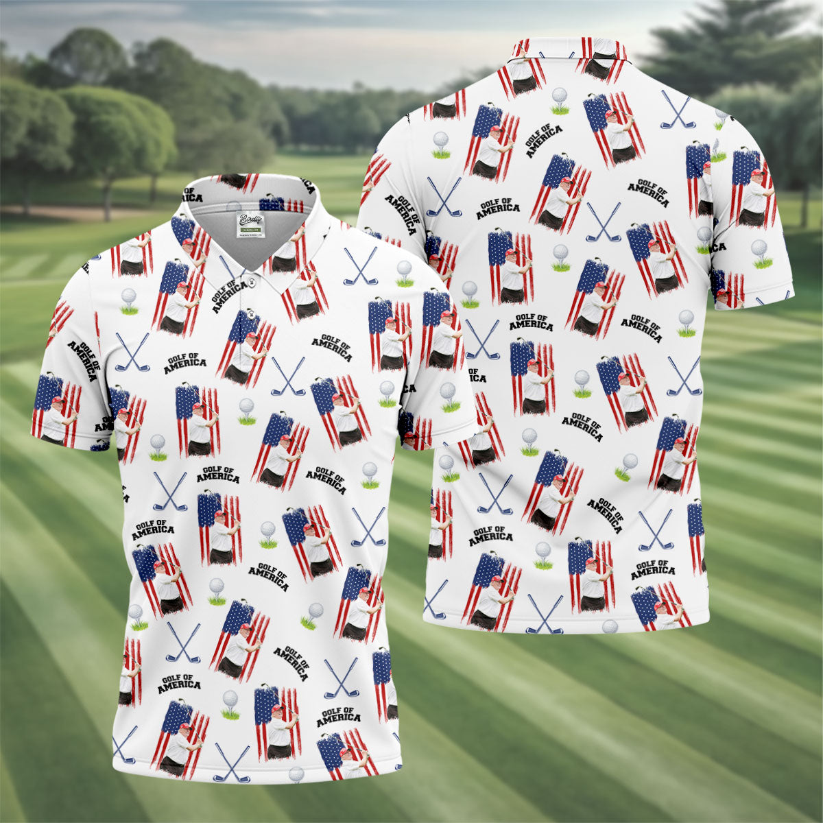 Golf Of America Patriotic Golf Shirt, Men's Funny Golf Shirts, 250 Years 4th Of July Golf Shirts For Men