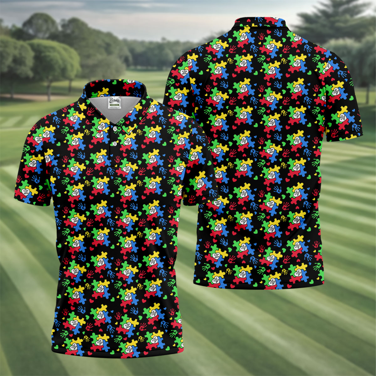 It's Okay To Be Different Autism Puzzle Golf Tops For Men, Autism Awareness Colors Golf Shirts For Men