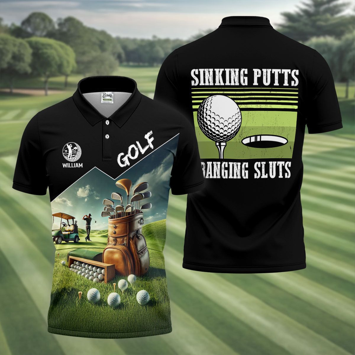 Golf Sinking Putts Banging Golf Tops For Men, Gifts For Golf Lovers, Polo ShirtFor Men, Golfing Apparel
