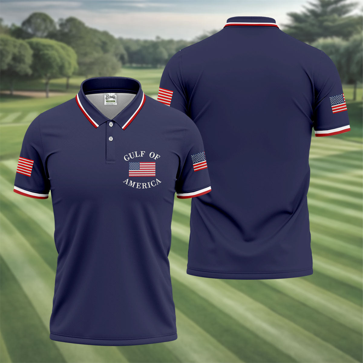 Gulf Of America Patriotic Golf Shirt, 4th Of July Golf Shirt, 250 Years Polo Shirtor Men