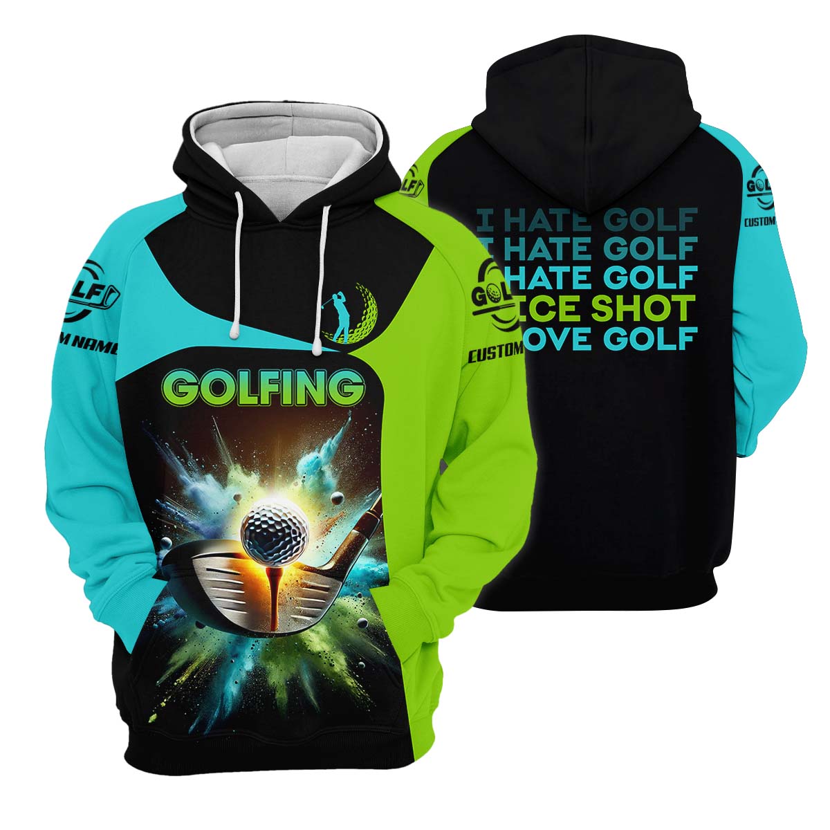 I Hate Golf Nice Shot I Love Golf, Custom Men's Golf Polo ShirtGolfing Apparel, Gift For Golf Lover