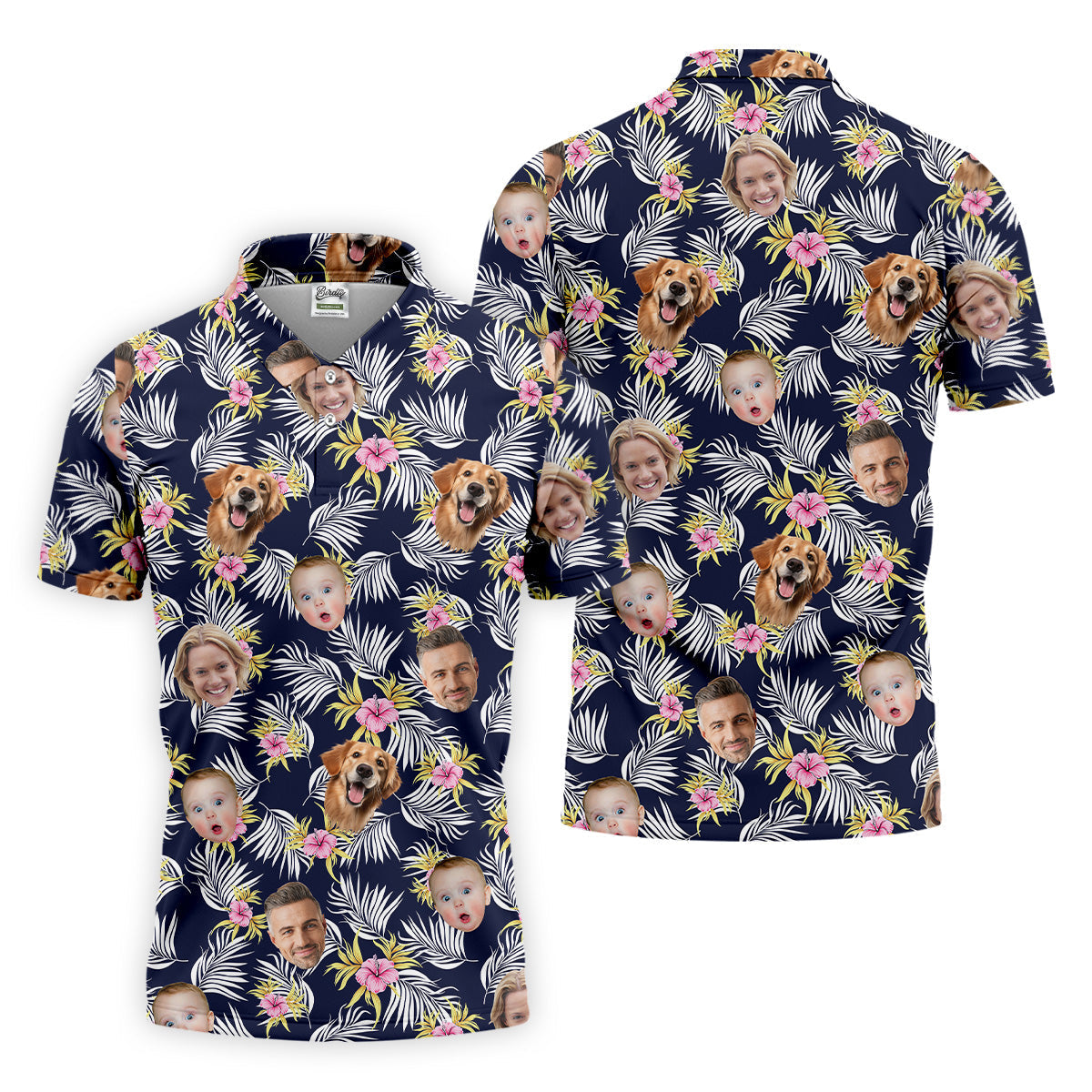 Hawaiian Golf Shirts, Floral Seamless Pattern, Hawaiian Shirts With Faces, Mens Tropical Shirts