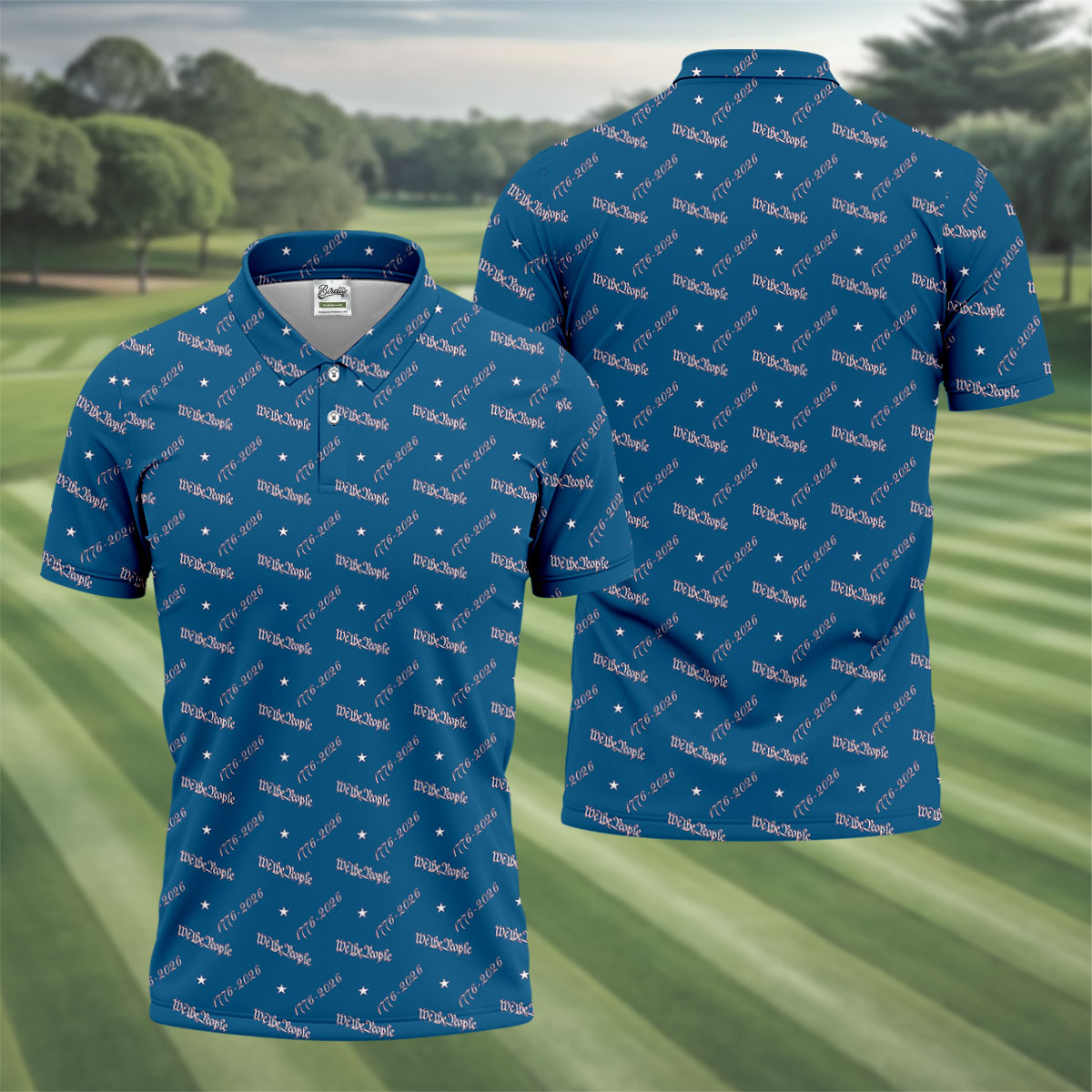 We The People 1776 2026 Patriotic Golf Polo Shirt0th Anniversary Polo ShirtFor Men, Golf Shirts For Men