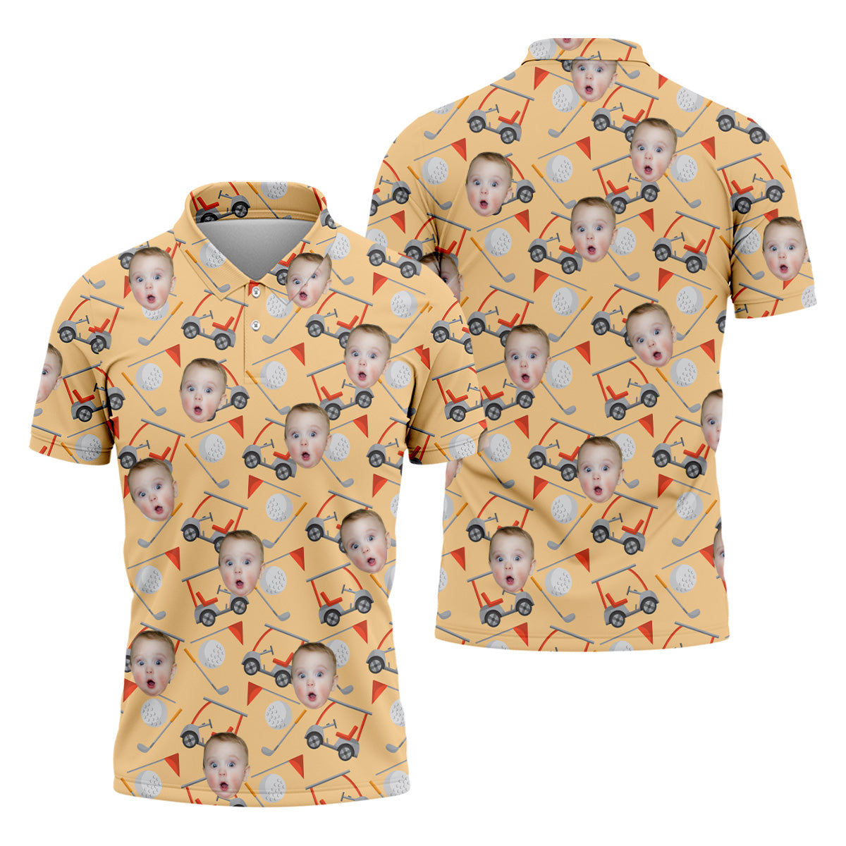 Custom Photo Shirt, Funny Golf Polo Shirtad Golf Shirt For Christmas, Gifts For The Golfing Dad