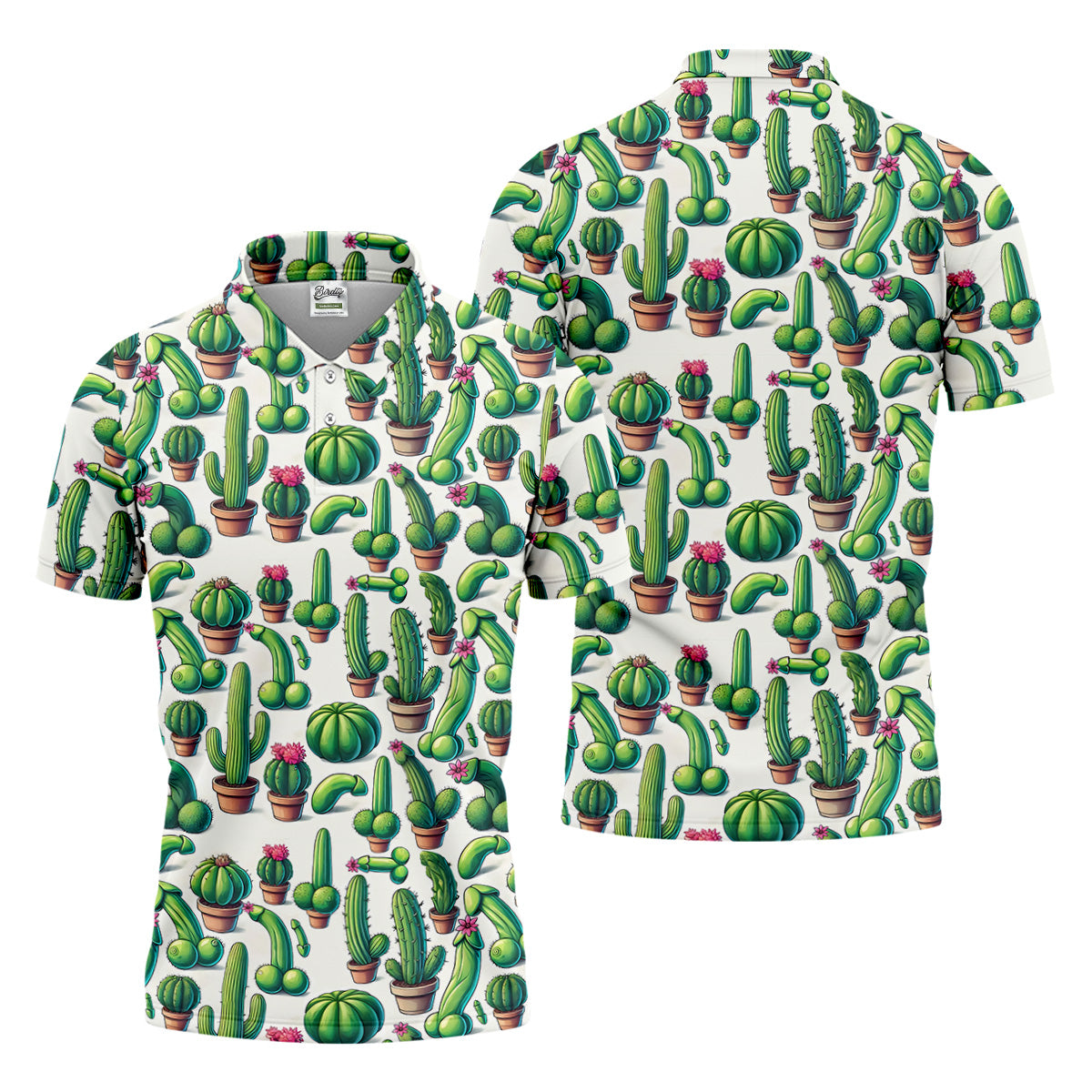 Adult Humor Funny Cactus Golf Tops For Men, Unique Gift For Golfer, Men's Golf Polo, Golfing Apparel