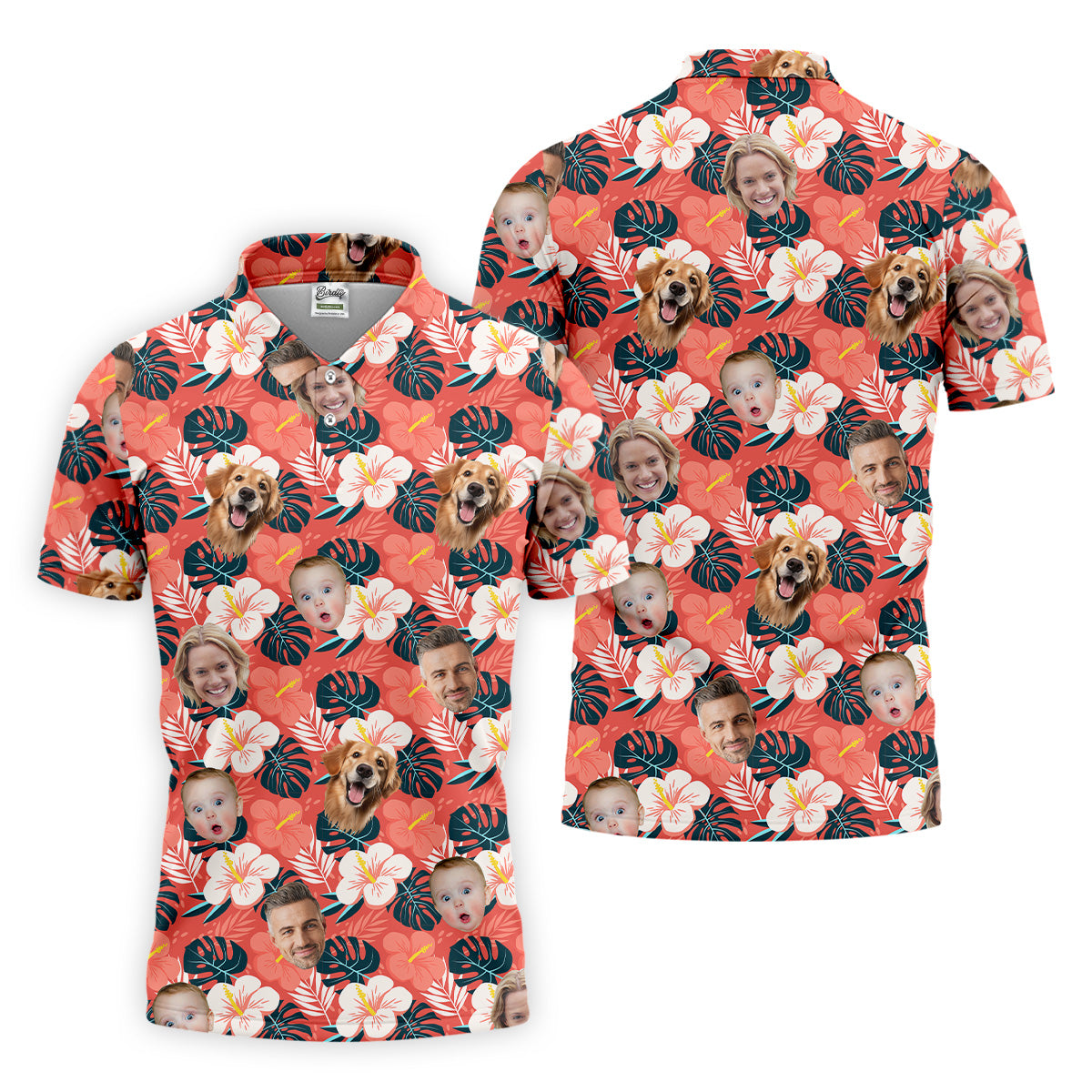 Mens Hawaiian Golf Shirts, Custom Hawaiian Shirt With Face, Men's Long Seeve Golf Shirts, Best Golf Gifts Men