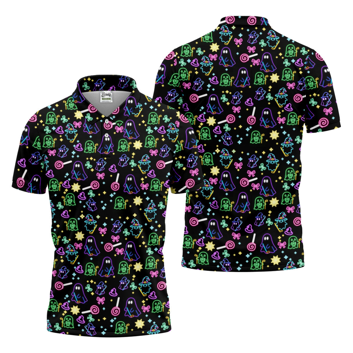 Funny Ghost Golfing Men's Golf Polo ShirtFunny Halloween Shirt, Fun Golf Polo ShirtHalloween Gift