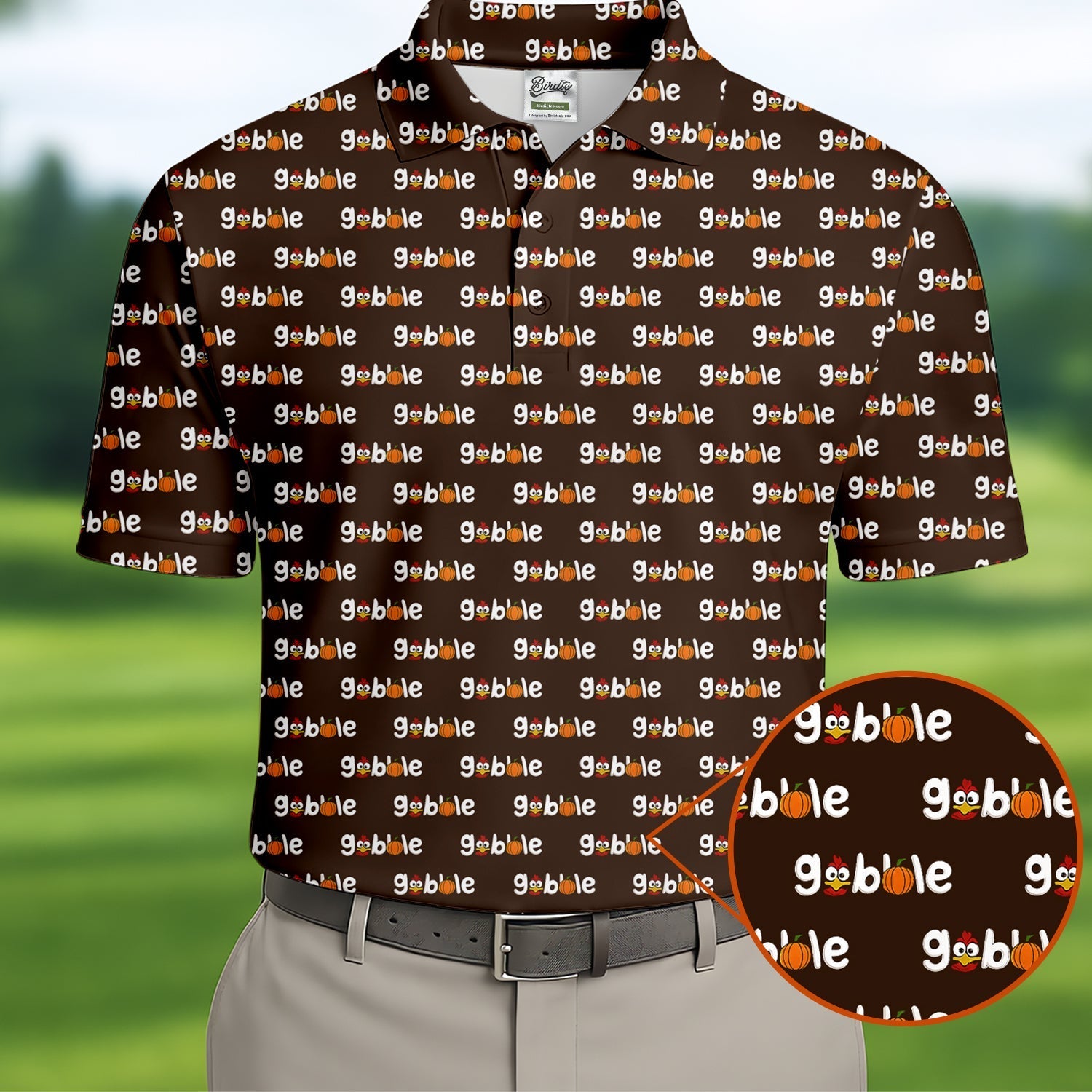 Gobble Turkey Thanksgiving Holiday Fun Golf Shirts For Men, Polo Shirt Men, Golf Gift For Men