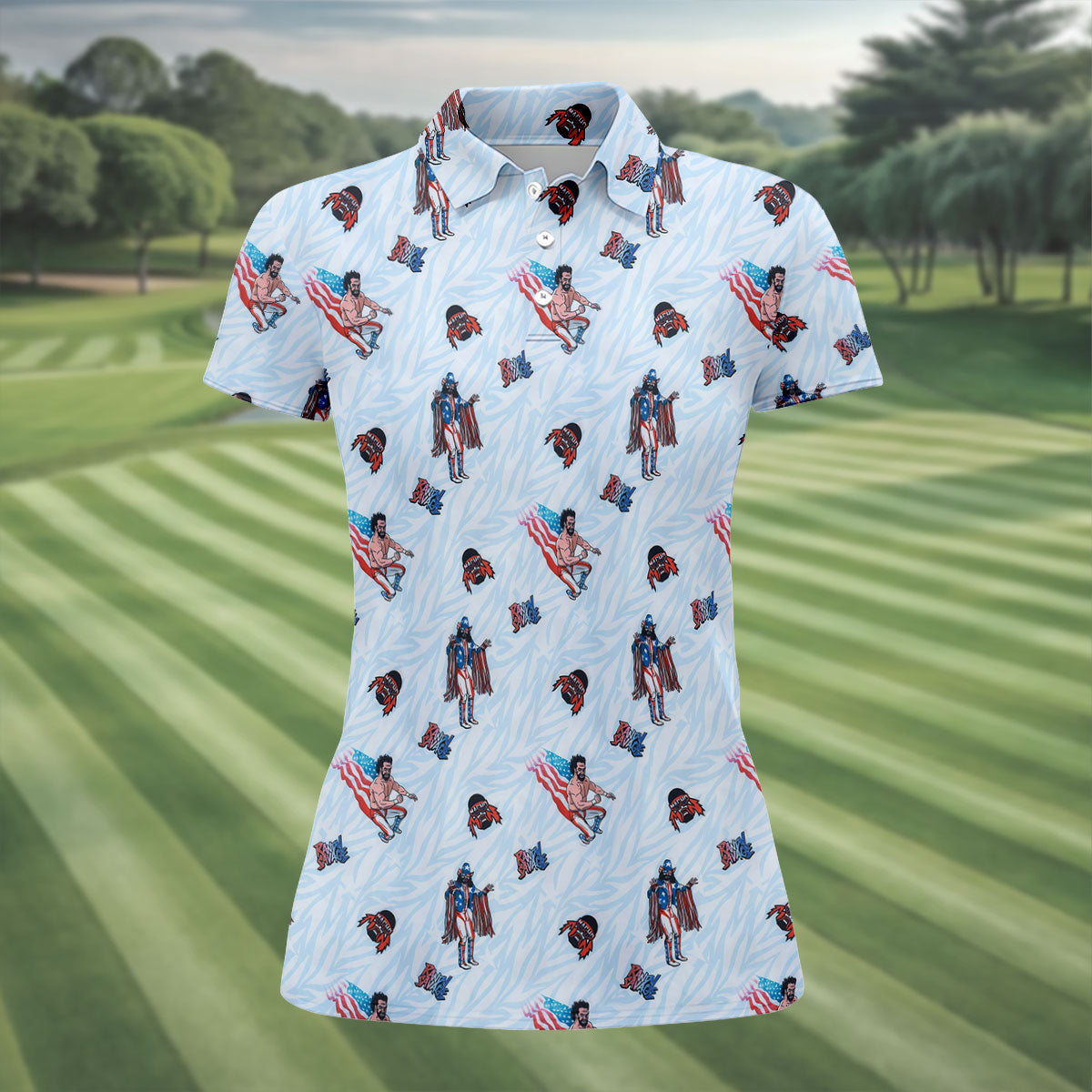Randy Savage Patriotic Golf Shirt, Women's Golf Tops, Golf Shirts For Women