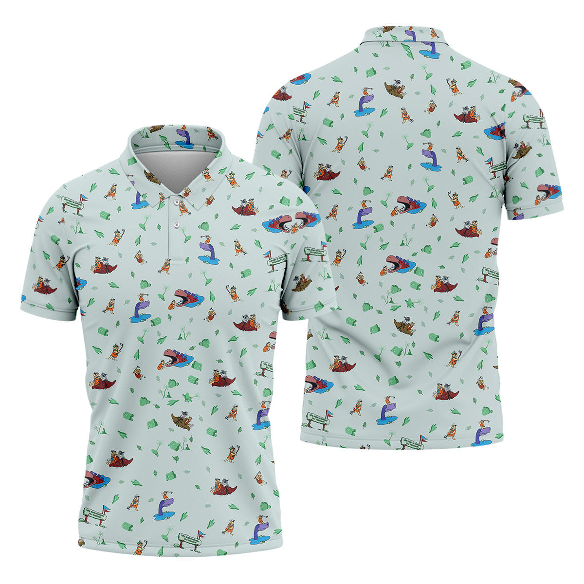 Loyal Order of Dinosaurs' Tourney Men's Golf Polo Shirtunny Golf Shirt, Gift For Golfers