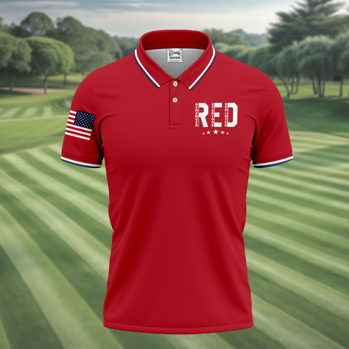 RED Friday Military Support 250 Anniversary Red Patriotic Golf Shirt, Golf Shirts For Men
