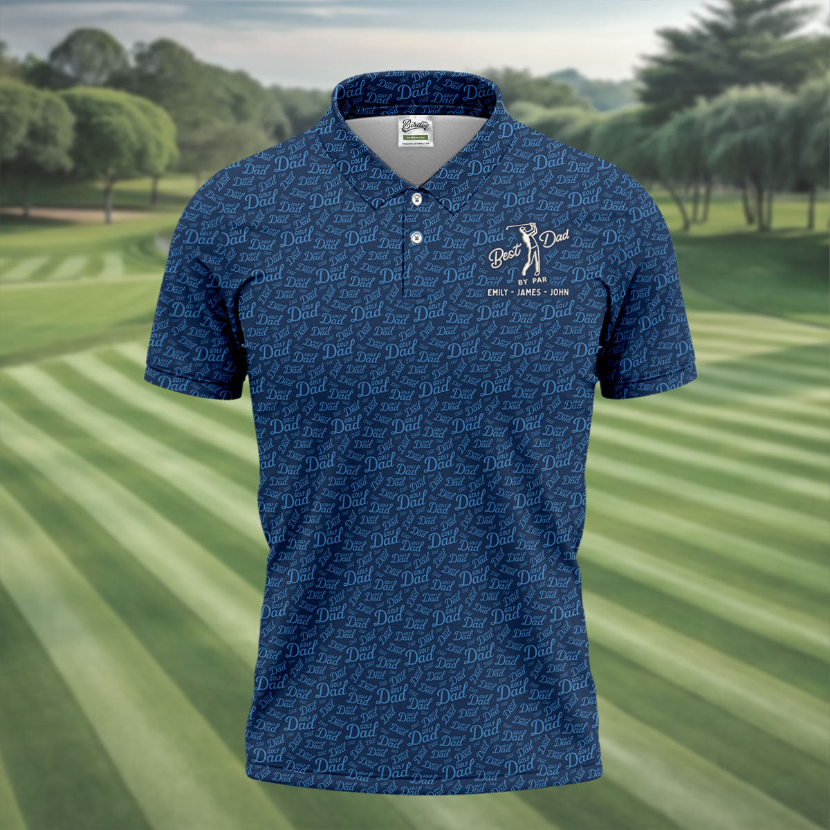 Best Dad By Par Father's Day Golf Shirt, Polo Shirt Men, Gift For Golf Dad, Golfing Apparel