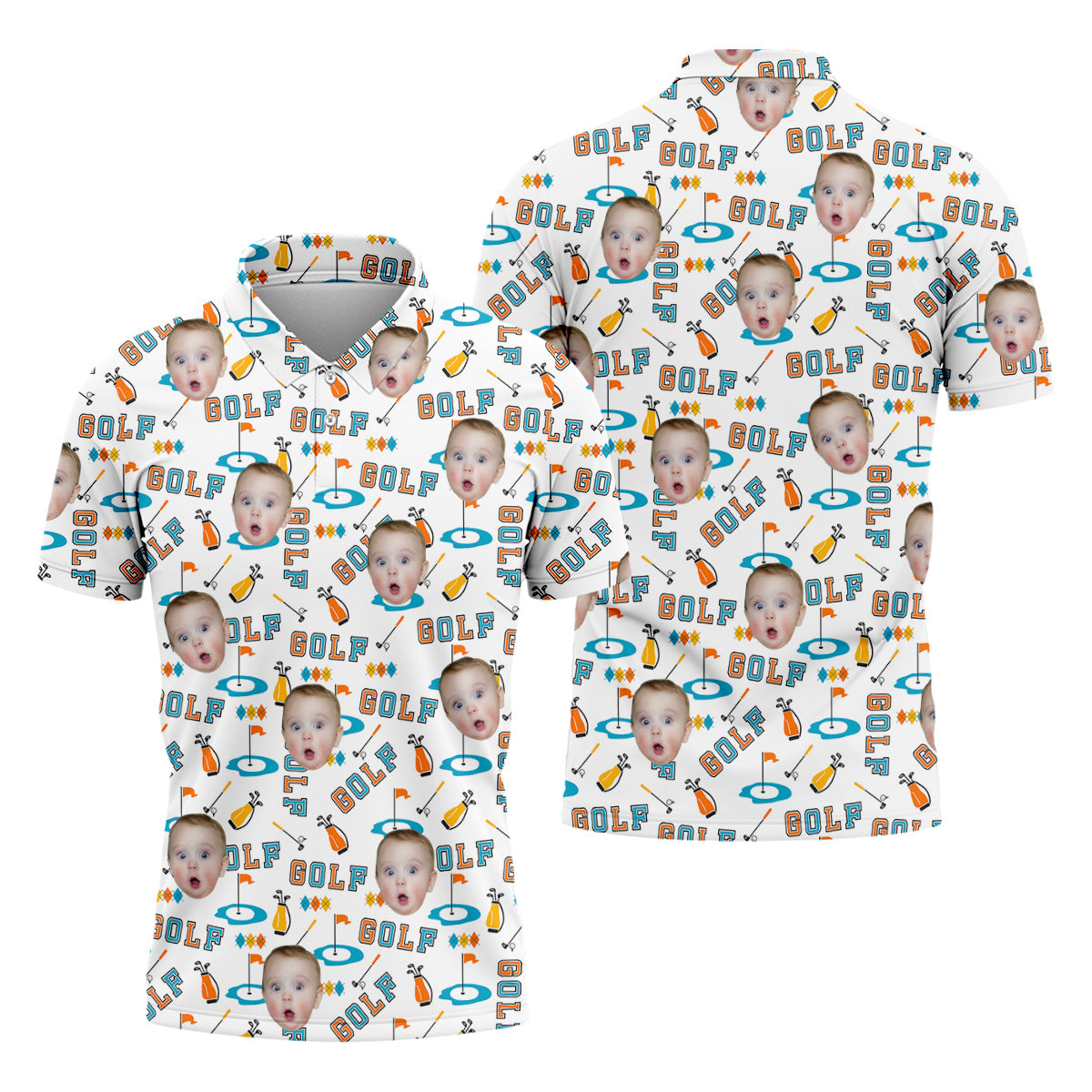 Custom Kids Photo Golf Shirt, Funny Golf Polo Shirtifts For The Golfing Dad, Christmas Golf Gift