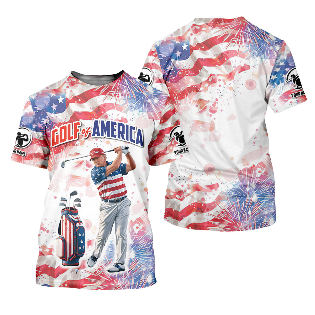 Golf Of America Men Golf Polo, Mens Patriotic Golf Shirts, Patriotic Golf Polo Shirt Golf Shirt For Men