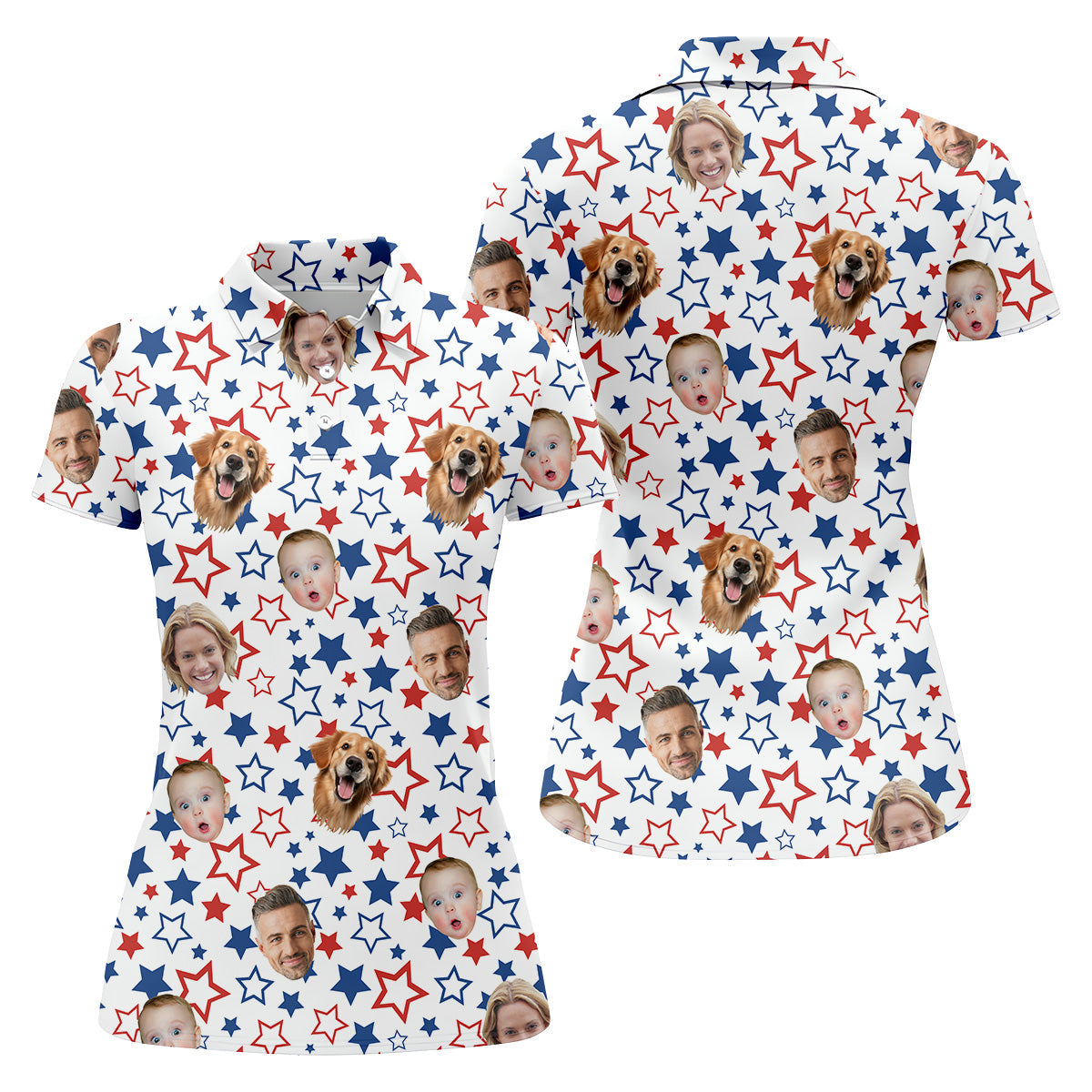 Patriotic Golf Shirt, USA Golf Shirt For Ladies, Custom Family Golf Shirt, Women's Golf Polo Shirt