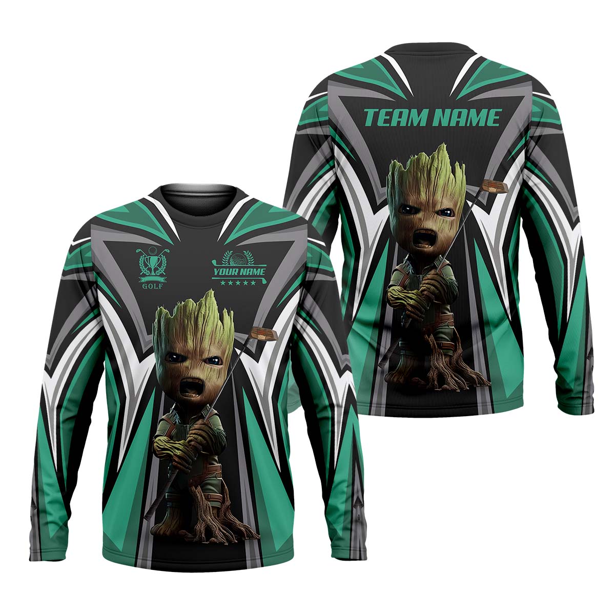 Angry BabyGroot Customize Golf Polo Shirtift For Golfers, Golf Gift Ideas