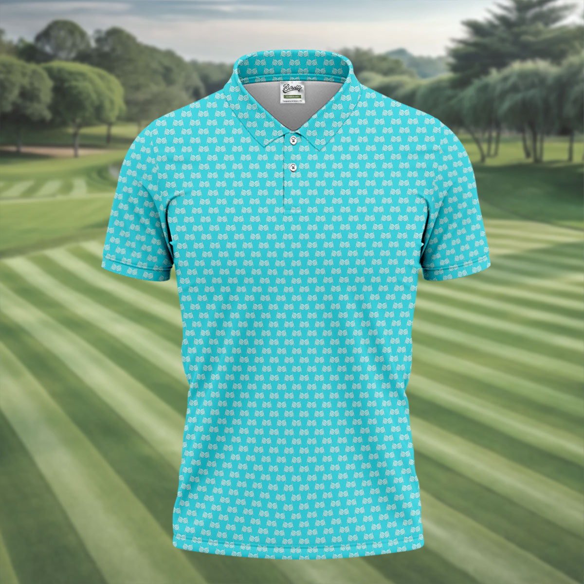 Funny Golf Balls Adult Humor Turquoise Blue Golf Tops For Men, Polo Shirtor Men