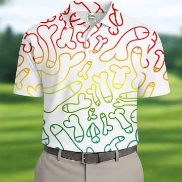 Dirty Humor White Golf Shirt, Fun Golf Shirts For Men, Golf Gift For Men, Golf Shirts For Men