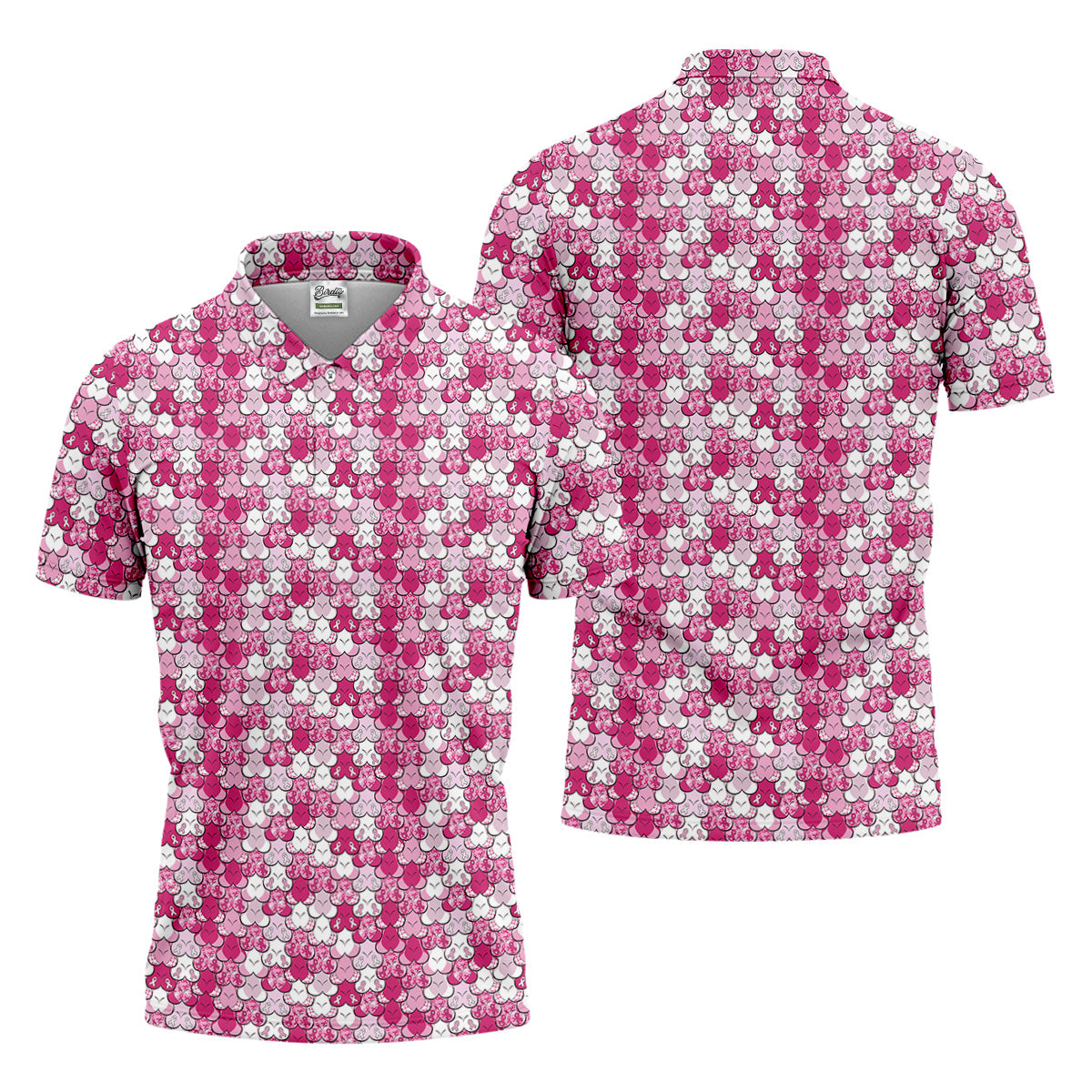 Breast Cancer Golf Shirt, Golf Tops For Men, Men's Golf Polo, Breast Cancer Awareness Shirt