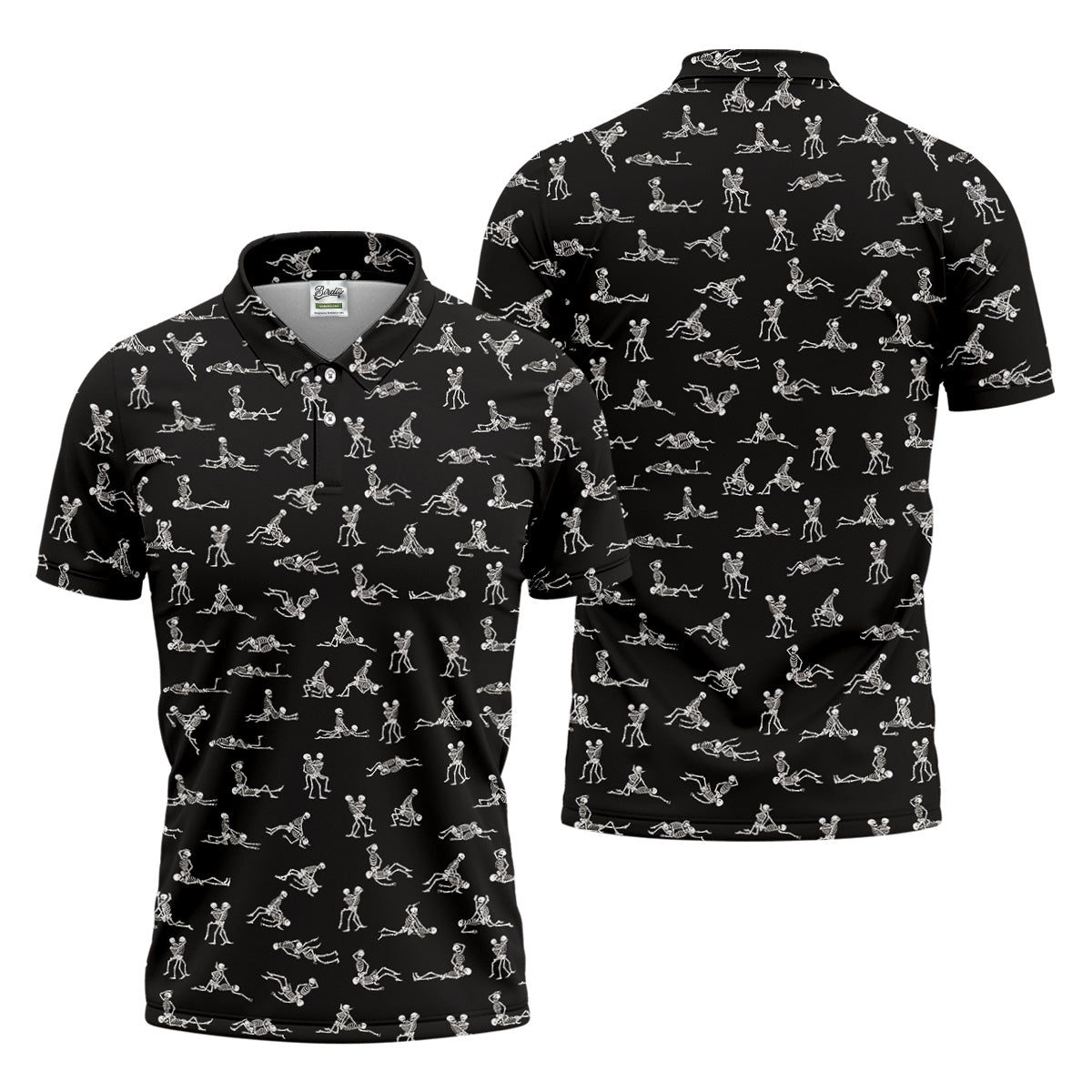 Funny Skeleton Couple Golf Shirt, Halloween Gift Idea, Fun Golf Shirts For Men, Unique Gift For Golfer