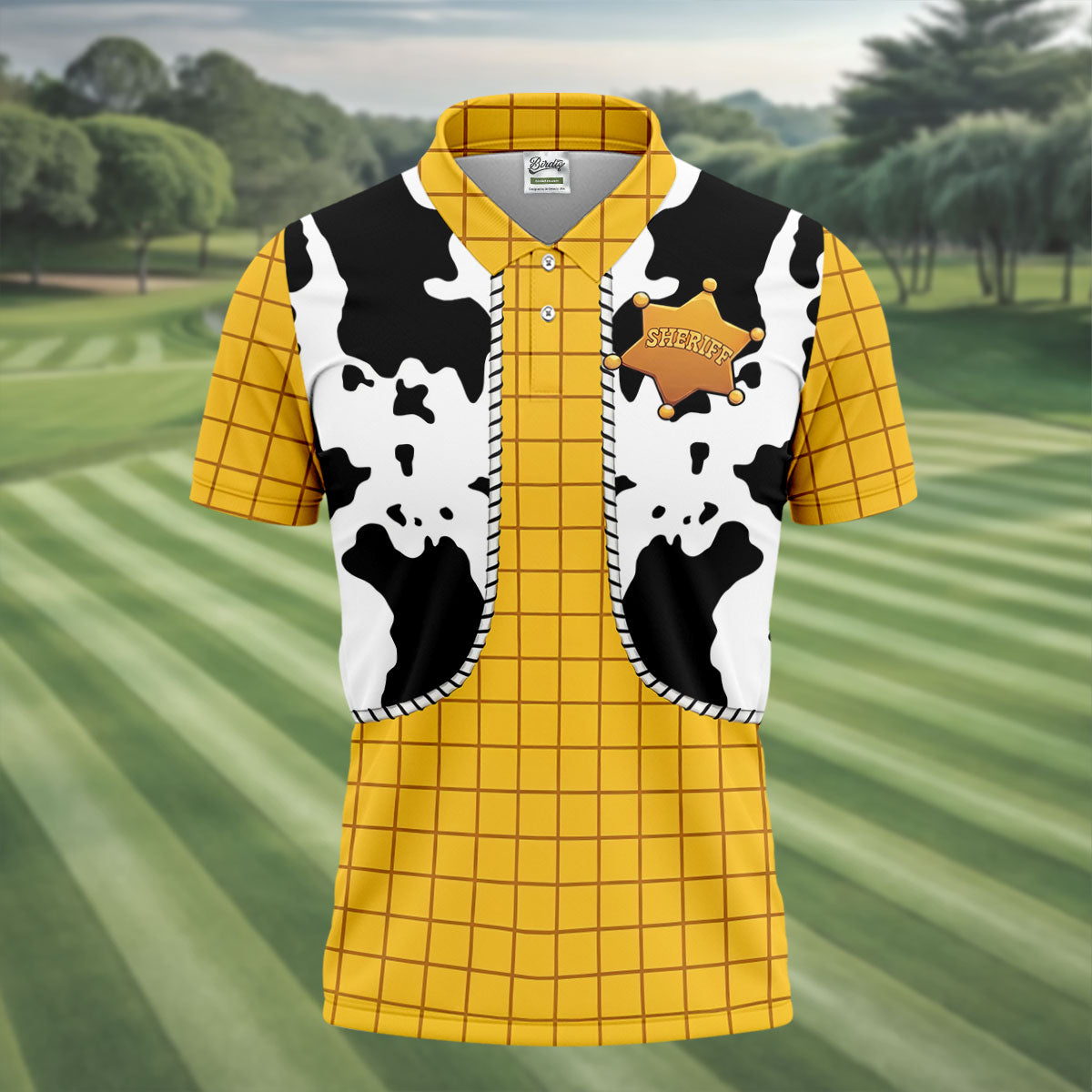 Cowboy Toy Hawaiian Golf Shirt, Cartoon Style Men's Golf Shirt, Polo Shirts For Men