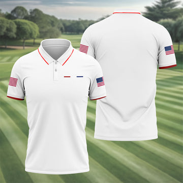 United States Of America 250 Years White Golf Shirt, Patriotic Golf Shirt, Golf Shirts For Men