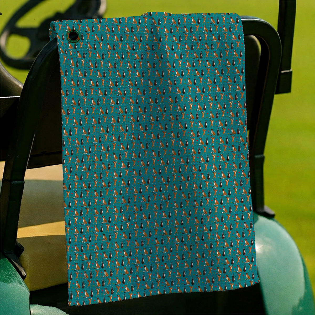Crazy Boxer Golf Towel, Boxer Golf Pattern Towels for Golfer, Dog Lover Golf Gift