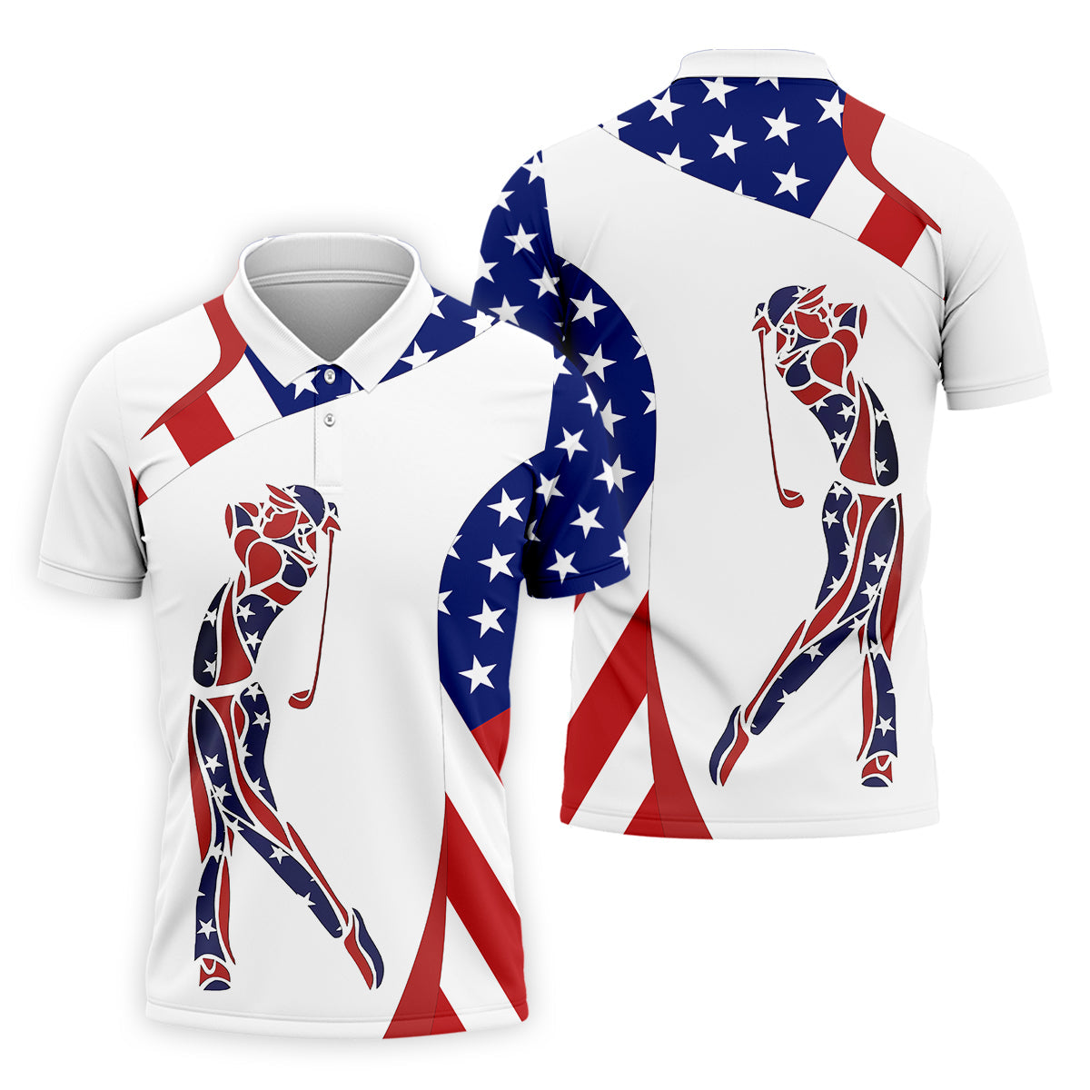 American Golfer Mens Golf Polo Shirtens Golf Gift, Mens Golf Shirt