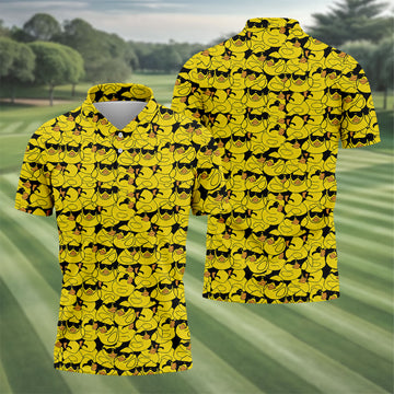 Yellow Sunglasses Rubber Duck Hawaiian Golf Shirt, Hawaiian Golf Shirt, Mens Golf Shirts, Golf Apparel For Men