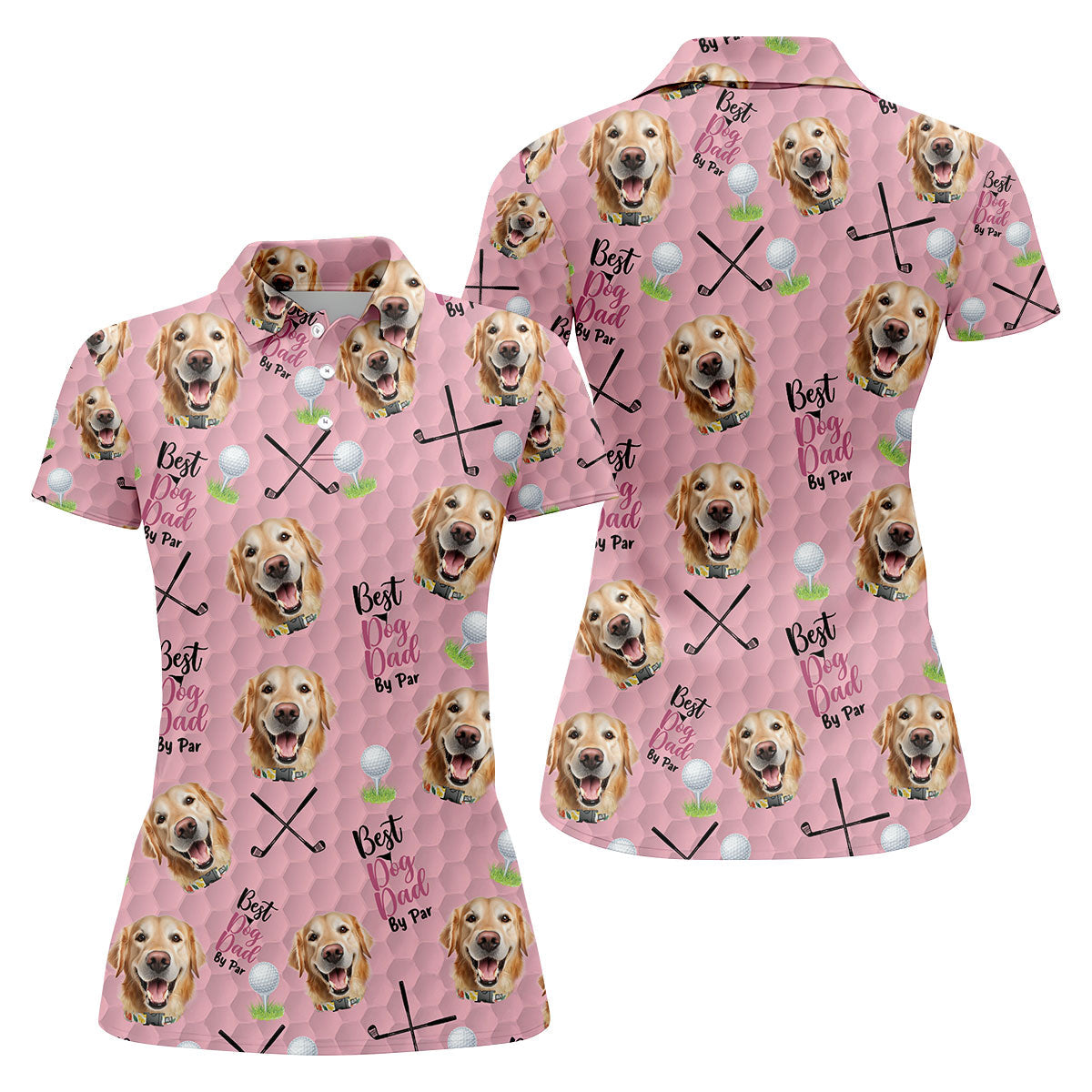 Best Dog Mom By Par Custom Face Womens Golf Polo ShirtLadies Golf Shirt, Mother's Day Gift